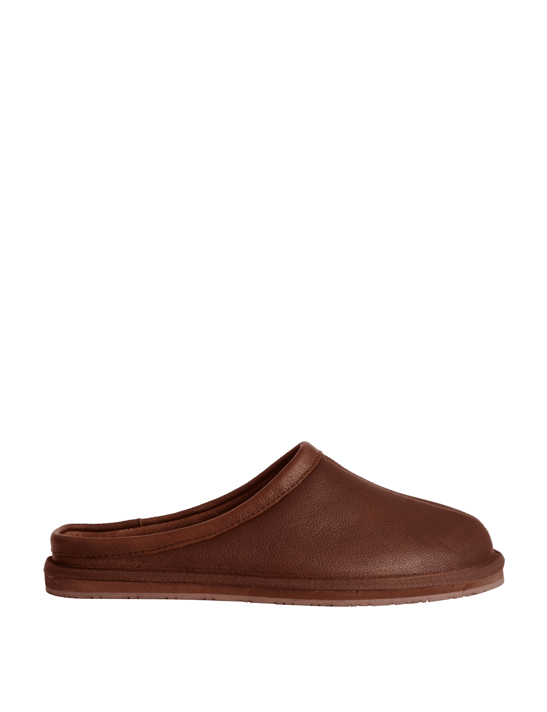 Autograph Men's Leather Mule Slippers - 10 - Brown, Black,Brown