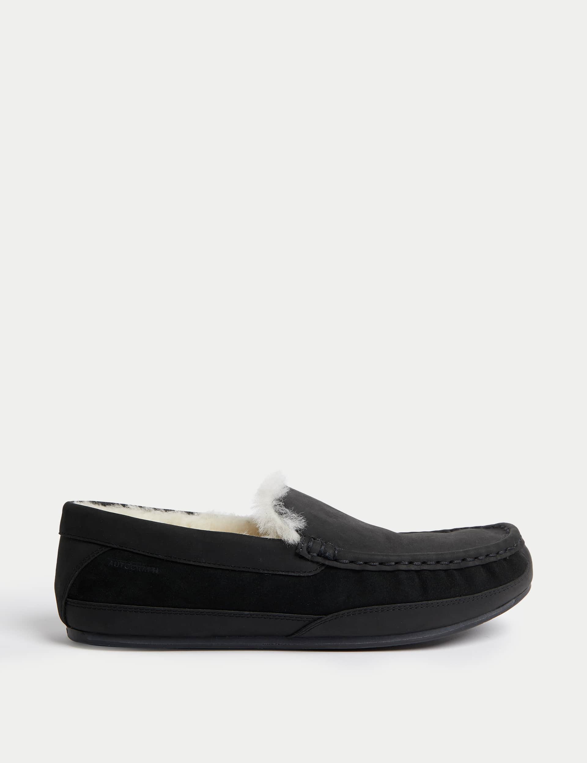 Autograph Men's Leather Moccasin Slippers