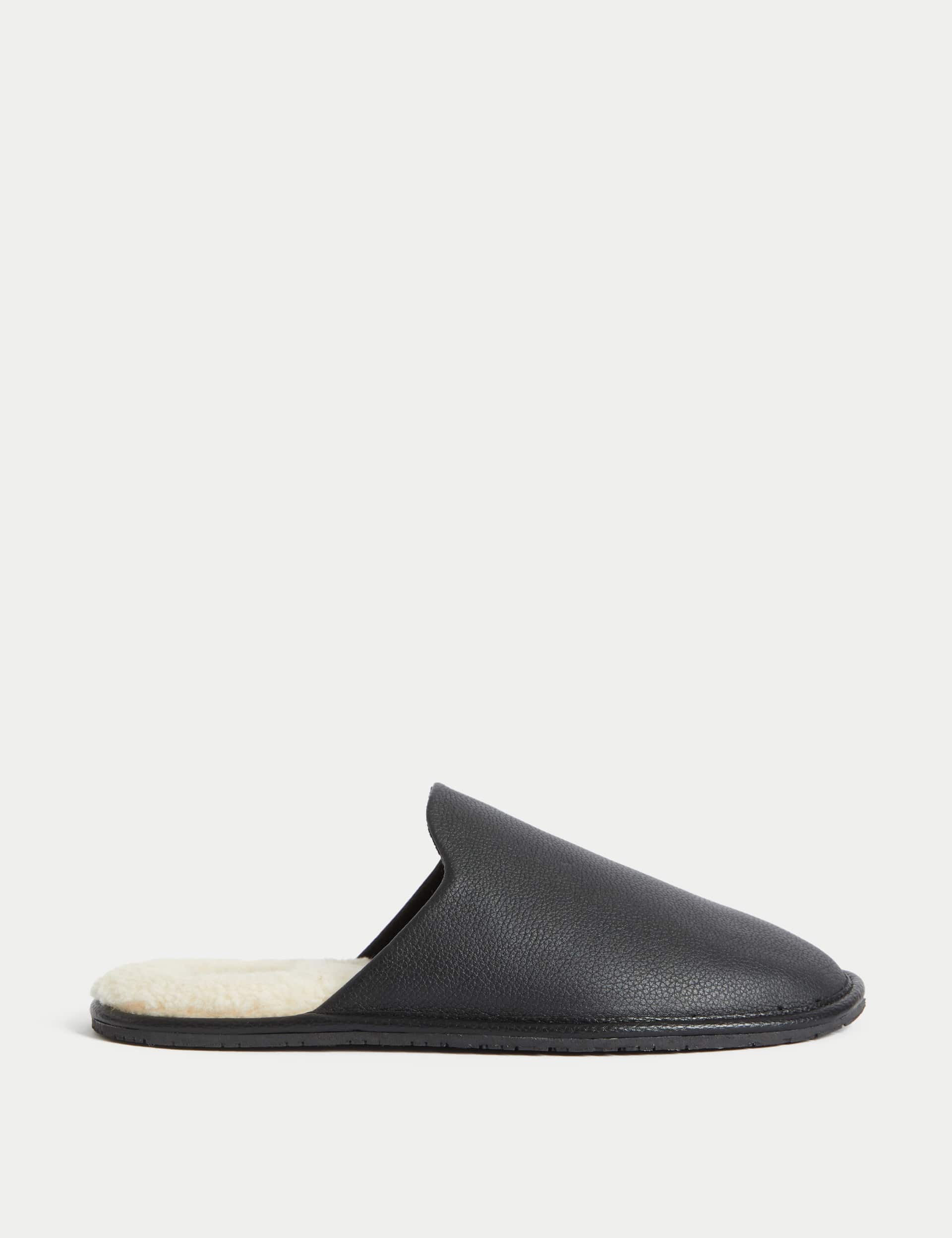 Jaeger Men's Leather Mule Slippers with Freshfeet 