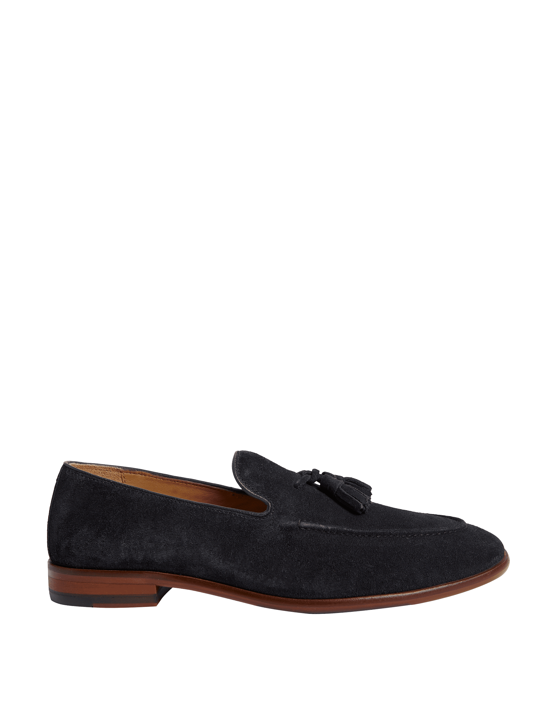 Autograph Men's Suede Loafers - 8 - Navy, Tan,Navy