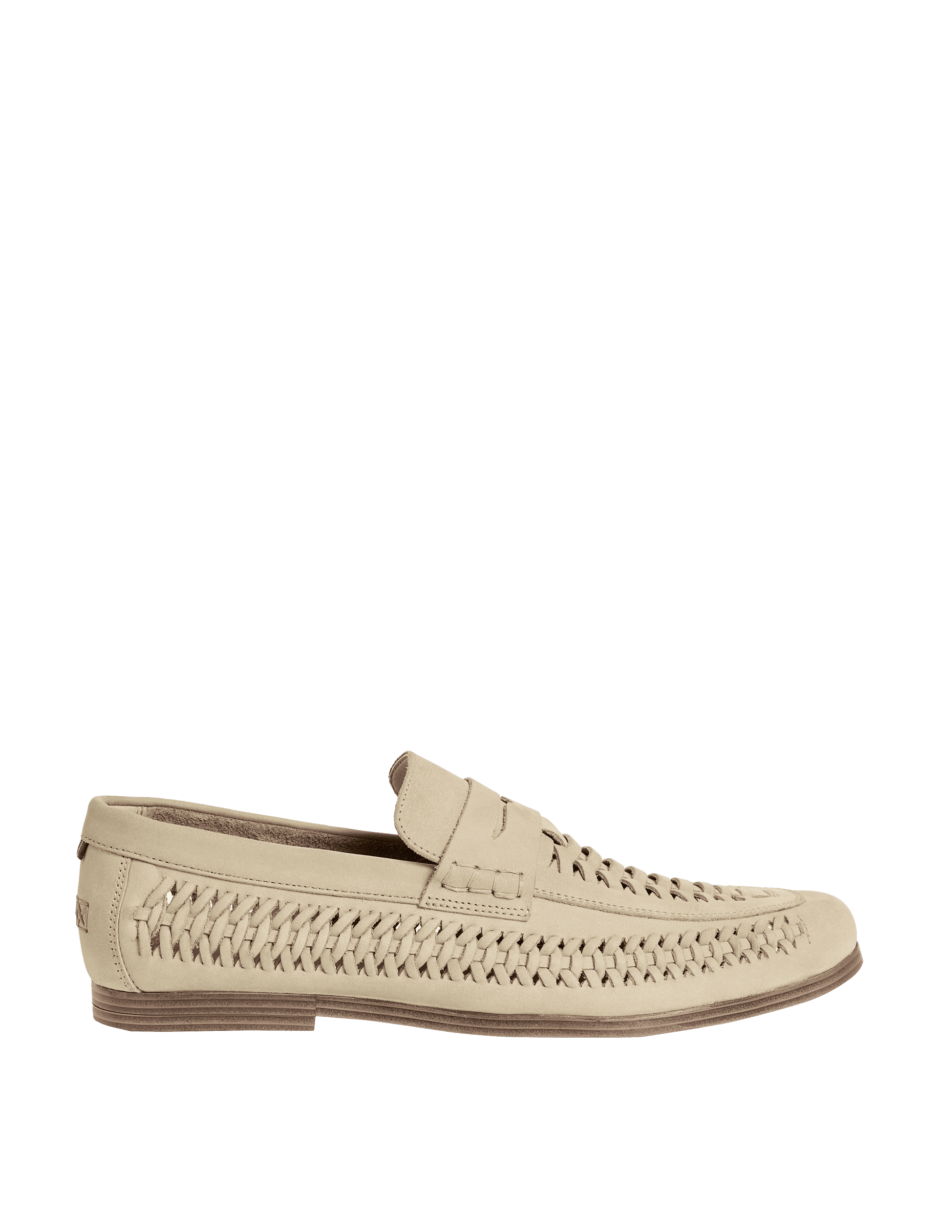 M&S Collection Men's Nubuck Woven Loafers - 9 - Stone, Stone