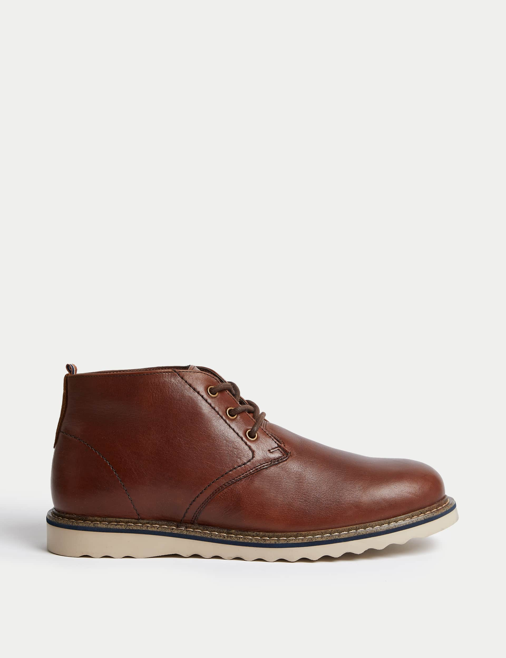 M&S Men's Leather Chukka Boots - 9 - Brown, Brown