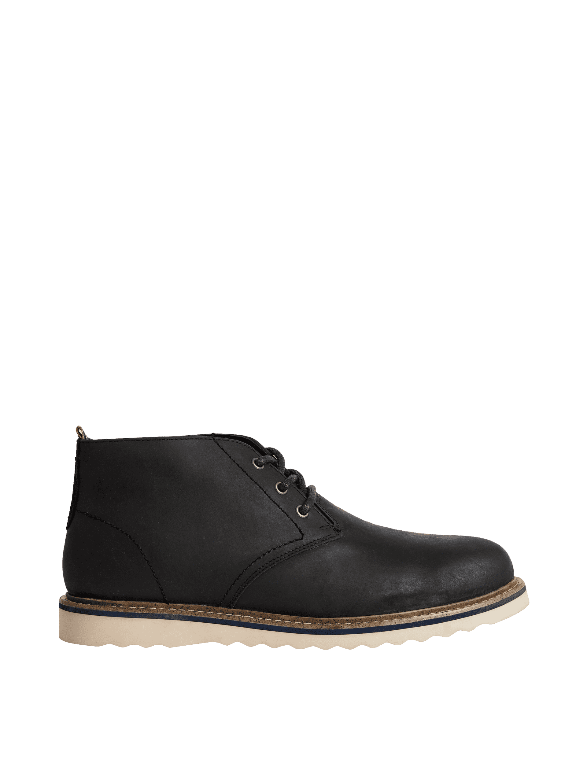 M&S Collection Men's Leather Chukka Boots - 9 - Black, Brown,Black