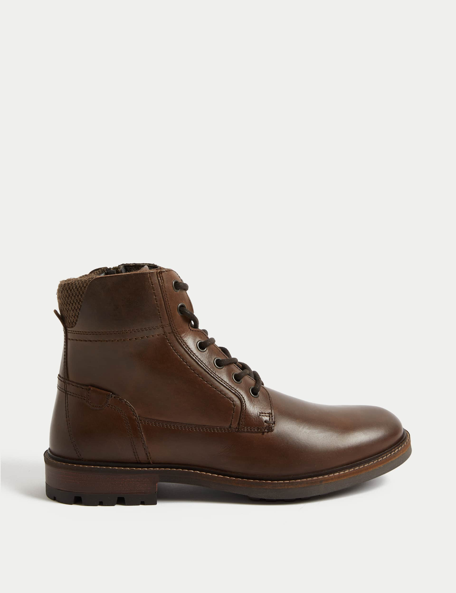 M&S Men's Leather Casual Boots - 9 - Brown, Brown,Black