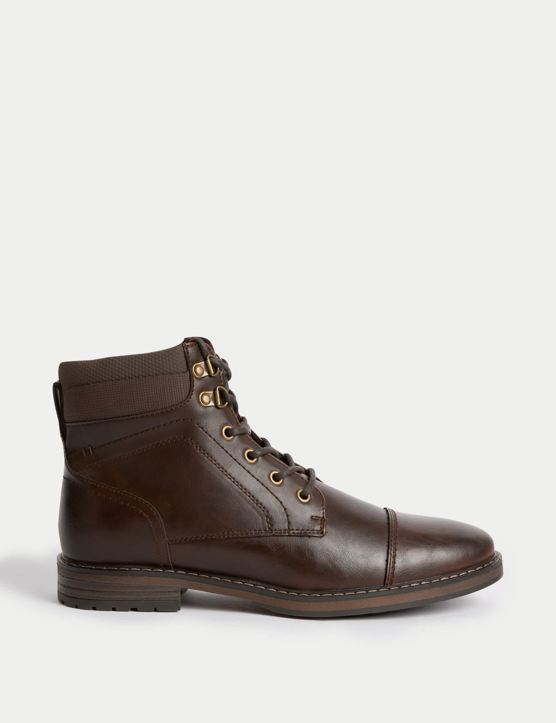 M&S Men's Military Boots - 9 - Brown, Brown,Black