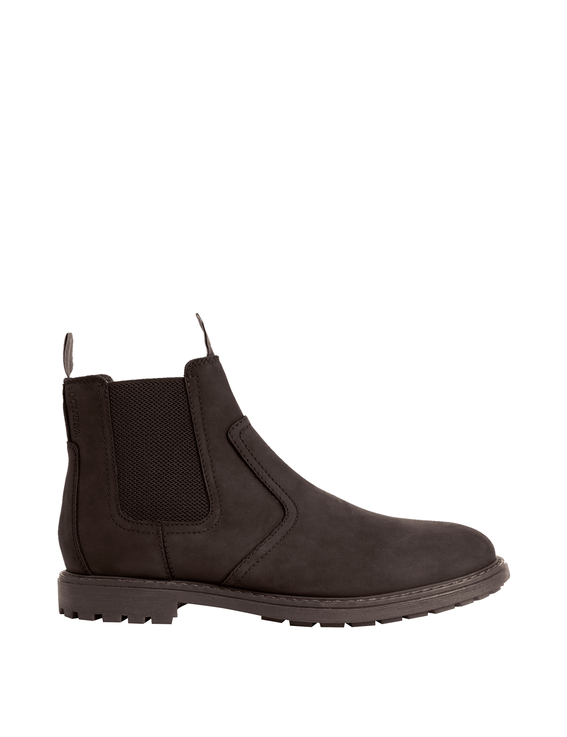 M&S Collection Men's Wide Fit Leather Waterproof Chelsea Boots - 8.5 - Dark Brown, Dark Brown