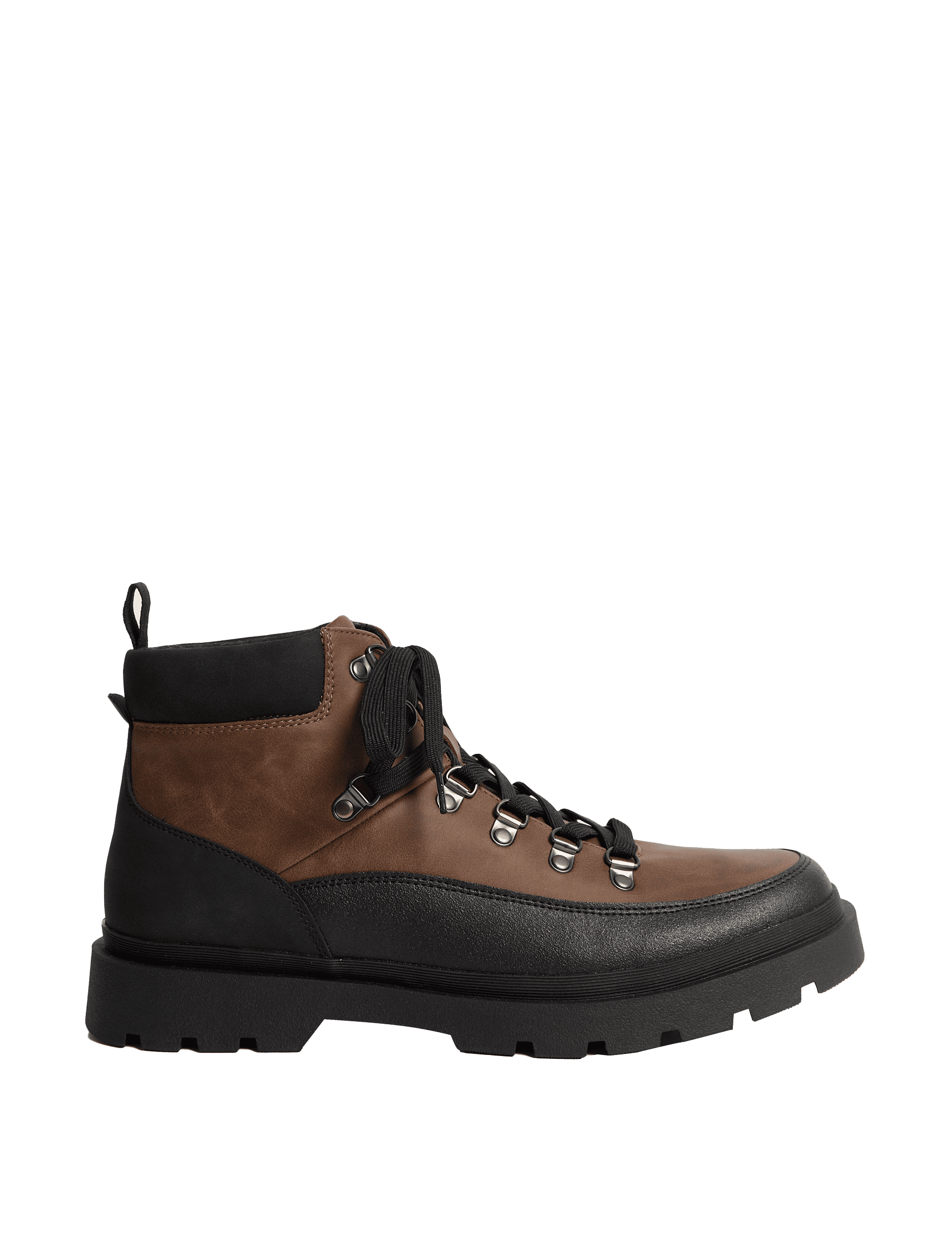 M&S Collection Men's Hiker Boots - 9 - Brown Mix, Brown Mix