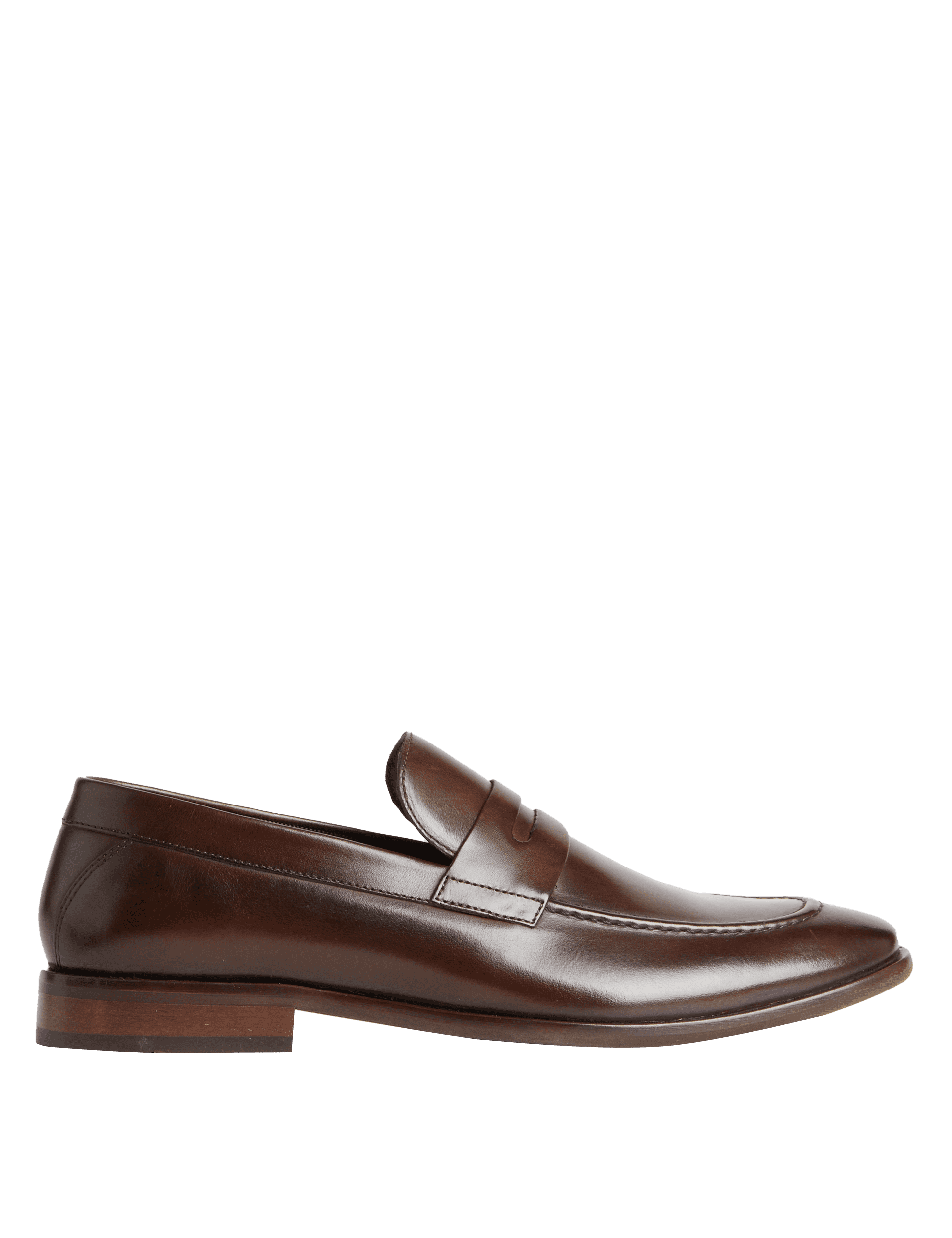 M&S Collection Men's Leather Saddle Slip-On Loafers - 9 - Brown, Black,Brown