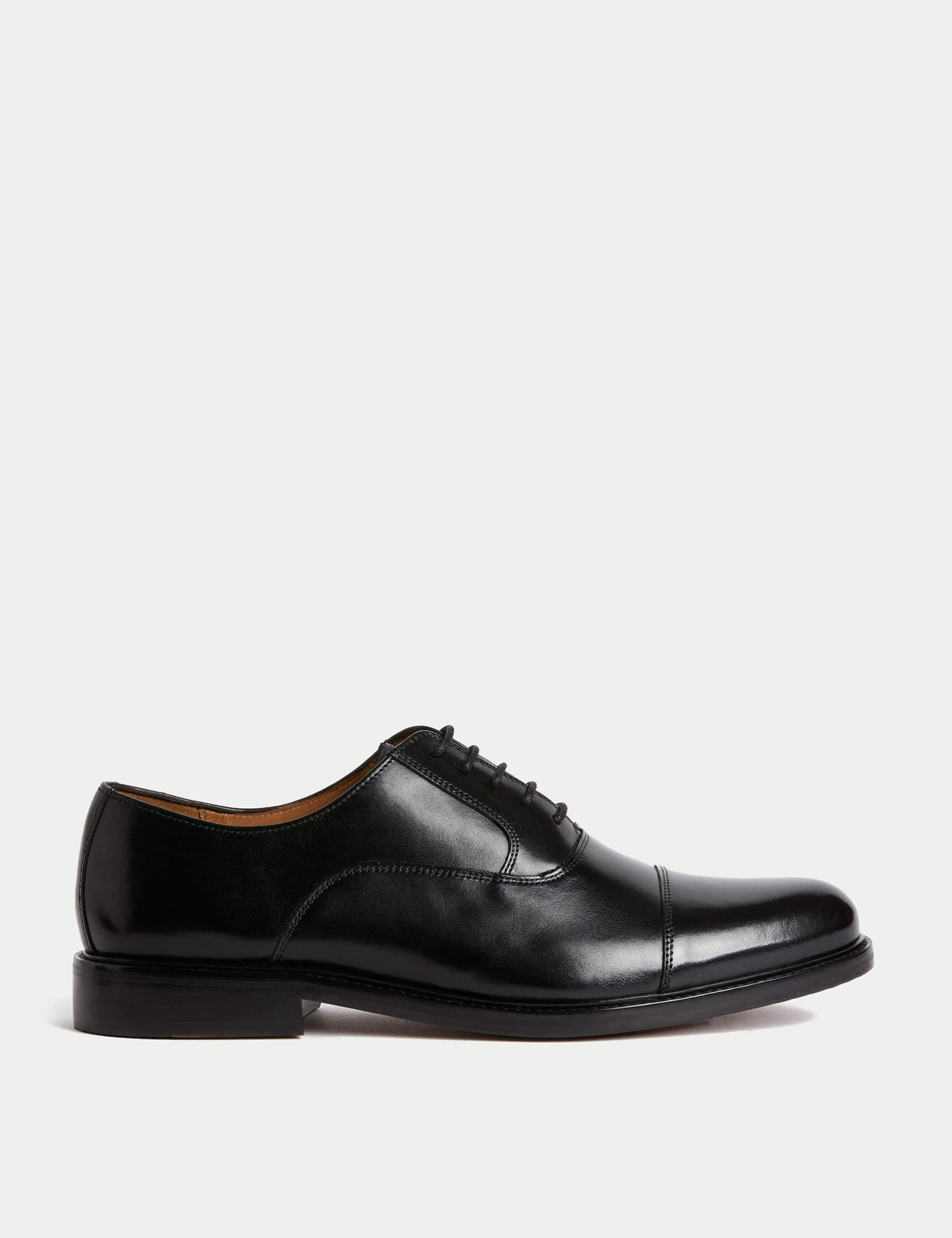 M&S Sartorial Men's Leather Oxford Shoes - 9 - Black, Black