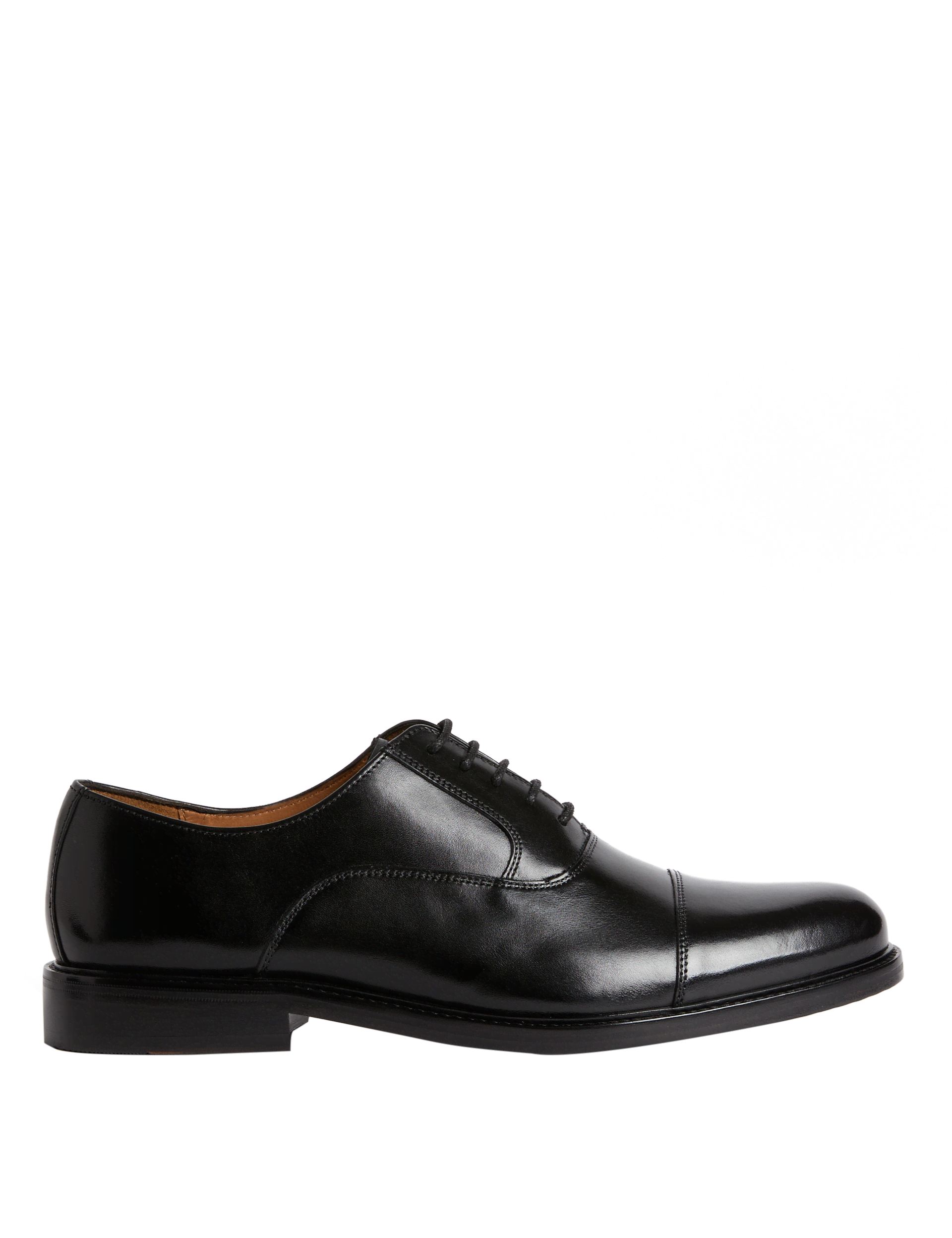 M&S Sartorial Men's Leather Oxford Shoes - 8 - Black, Black