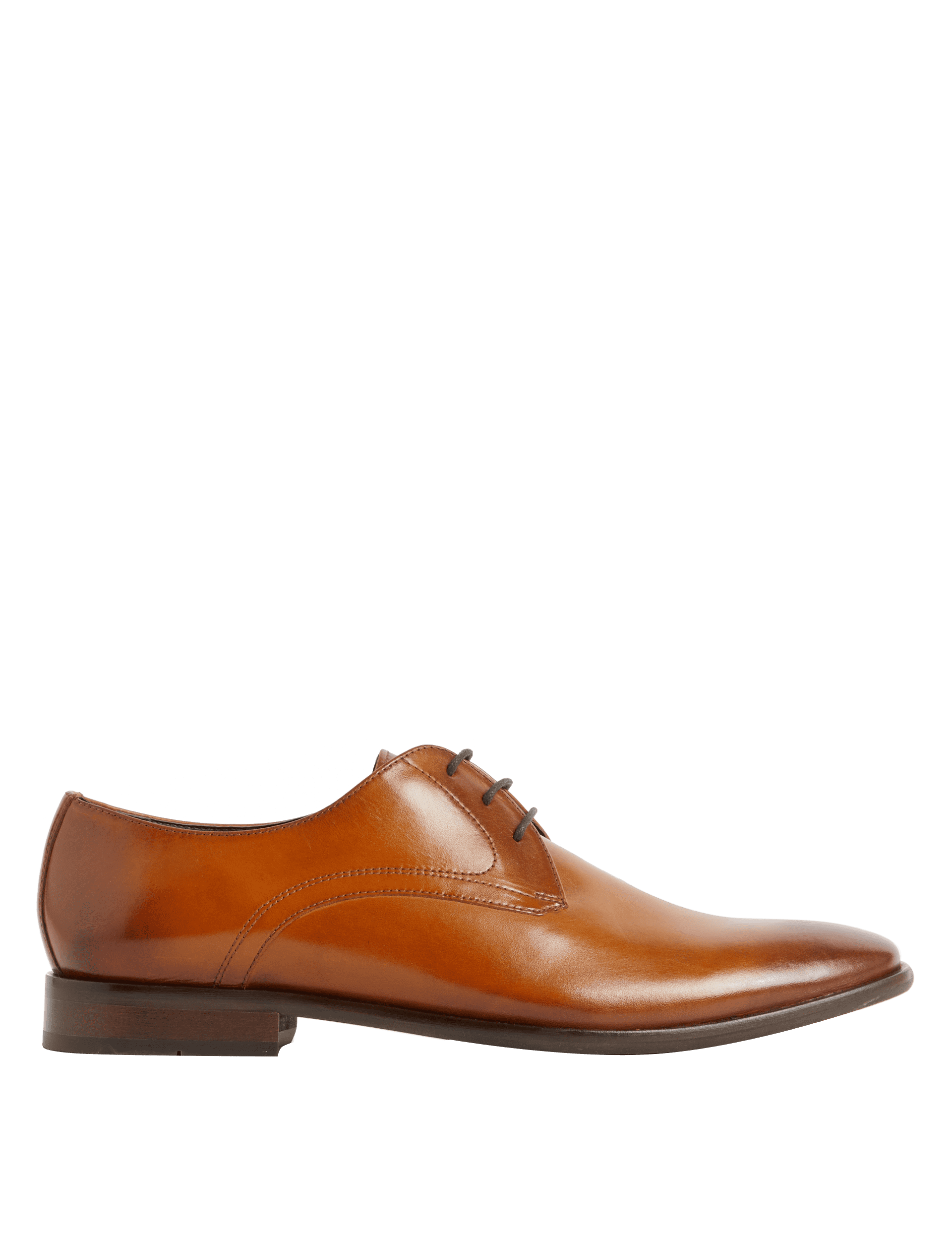 M&S Collection Men's Leather Derby Shoes - 9 - Tan, Black,Tan