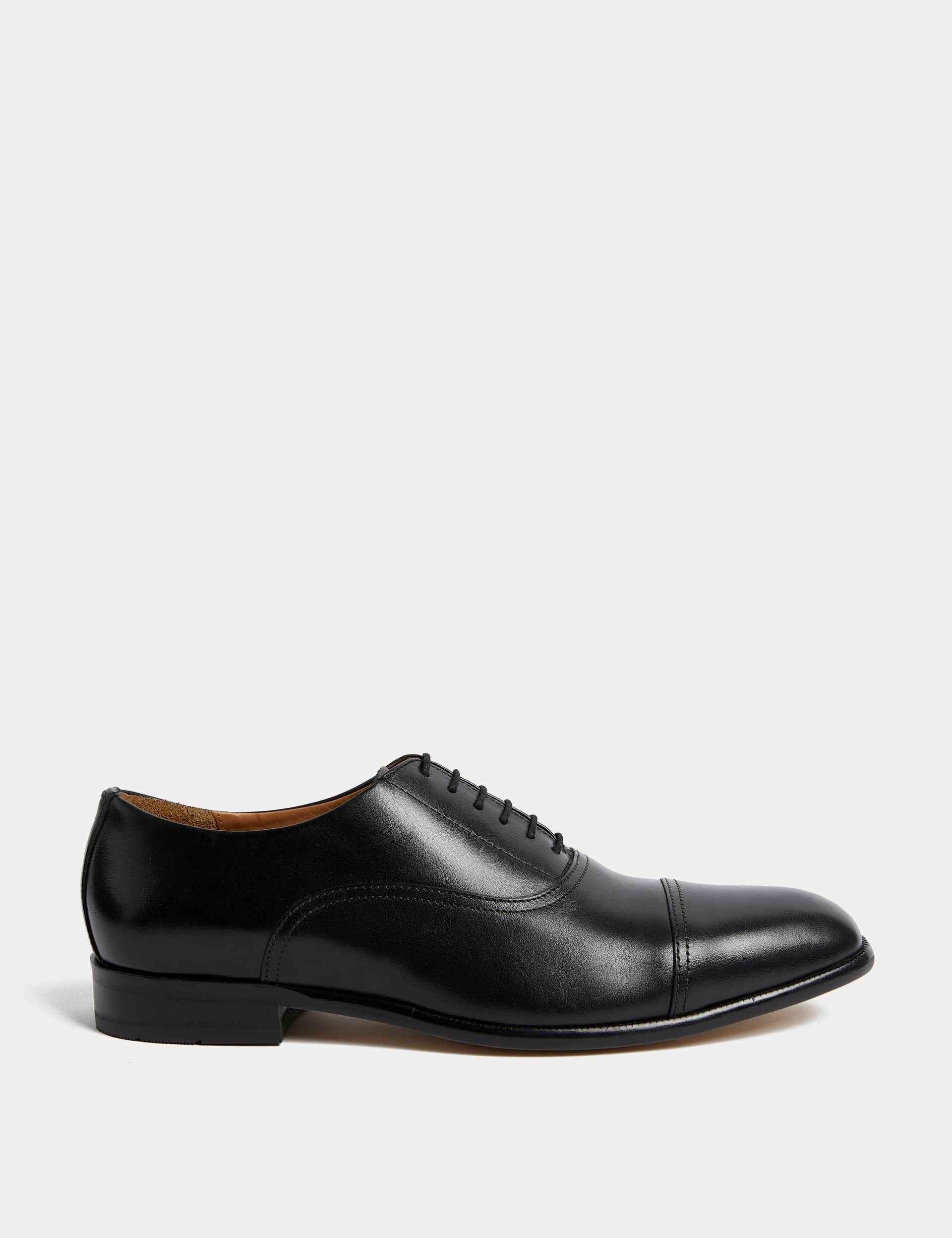 Autograph Men's Wide Fit Leather Oxford Shoes - 9 - Black, Black