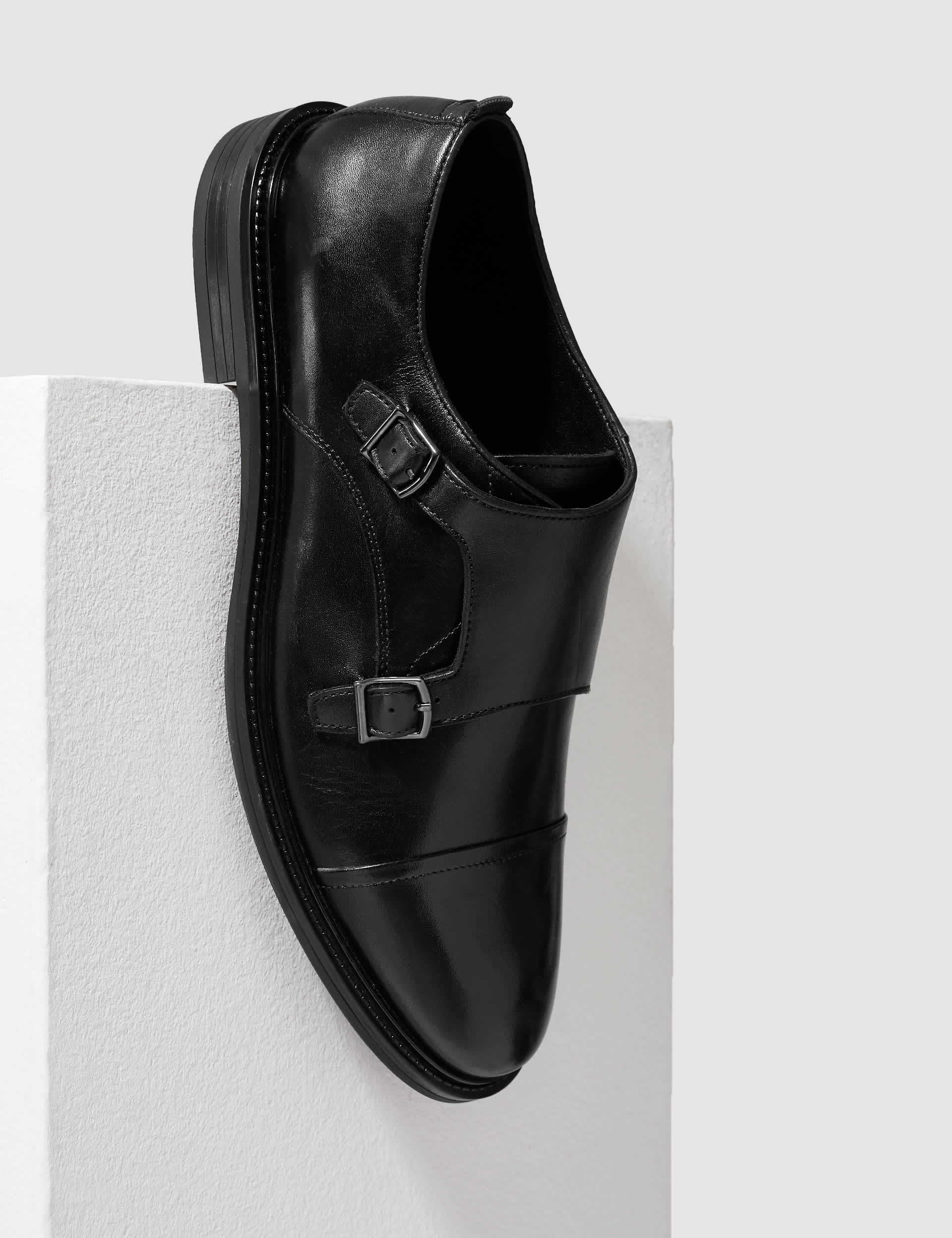 Autograph Men's Leather Monk Strap Shoes