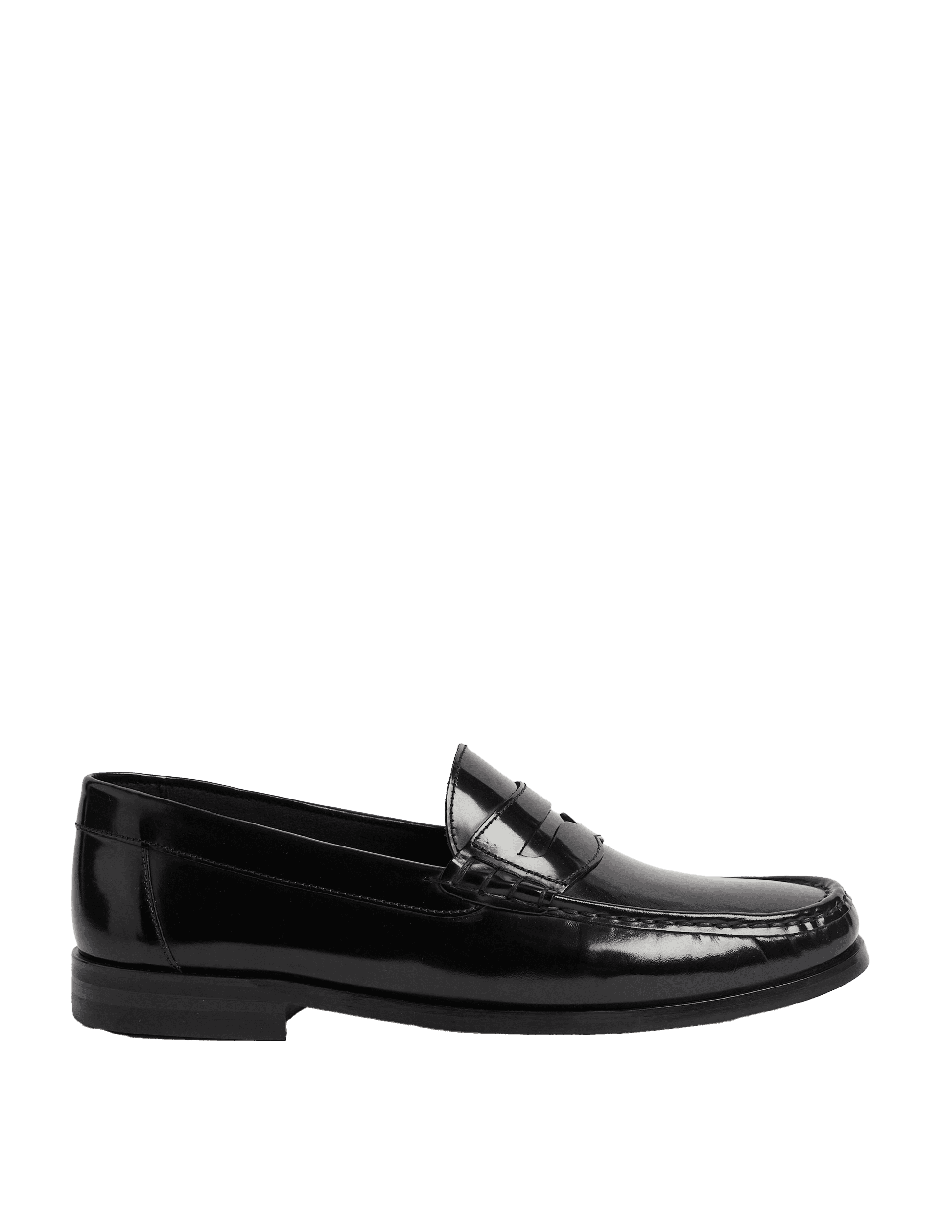 M&S Collection Men's Leather Loafers - 10 - Black, Black