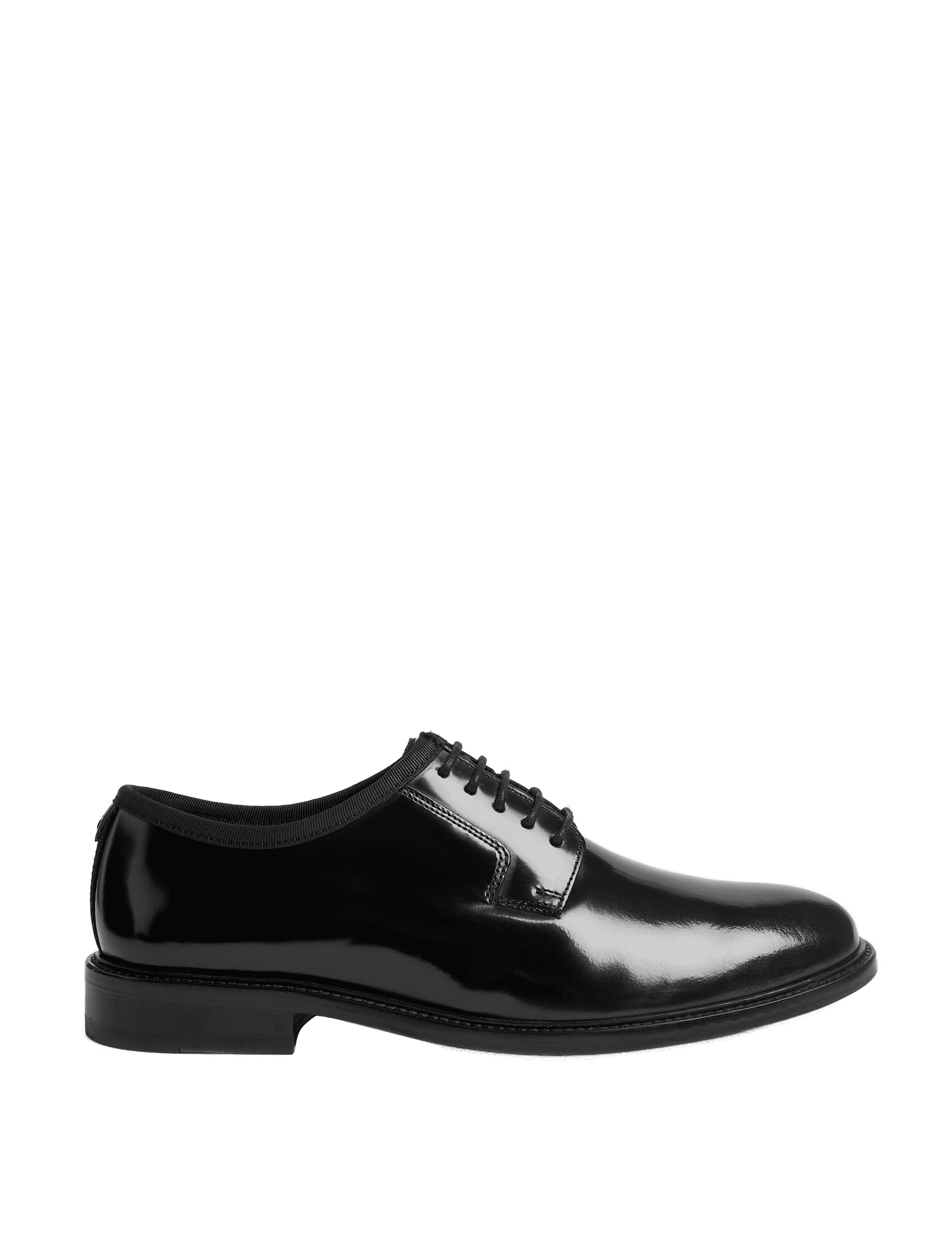 Jaeger Men's Leather Derby Shoes - 10 - Black, Black