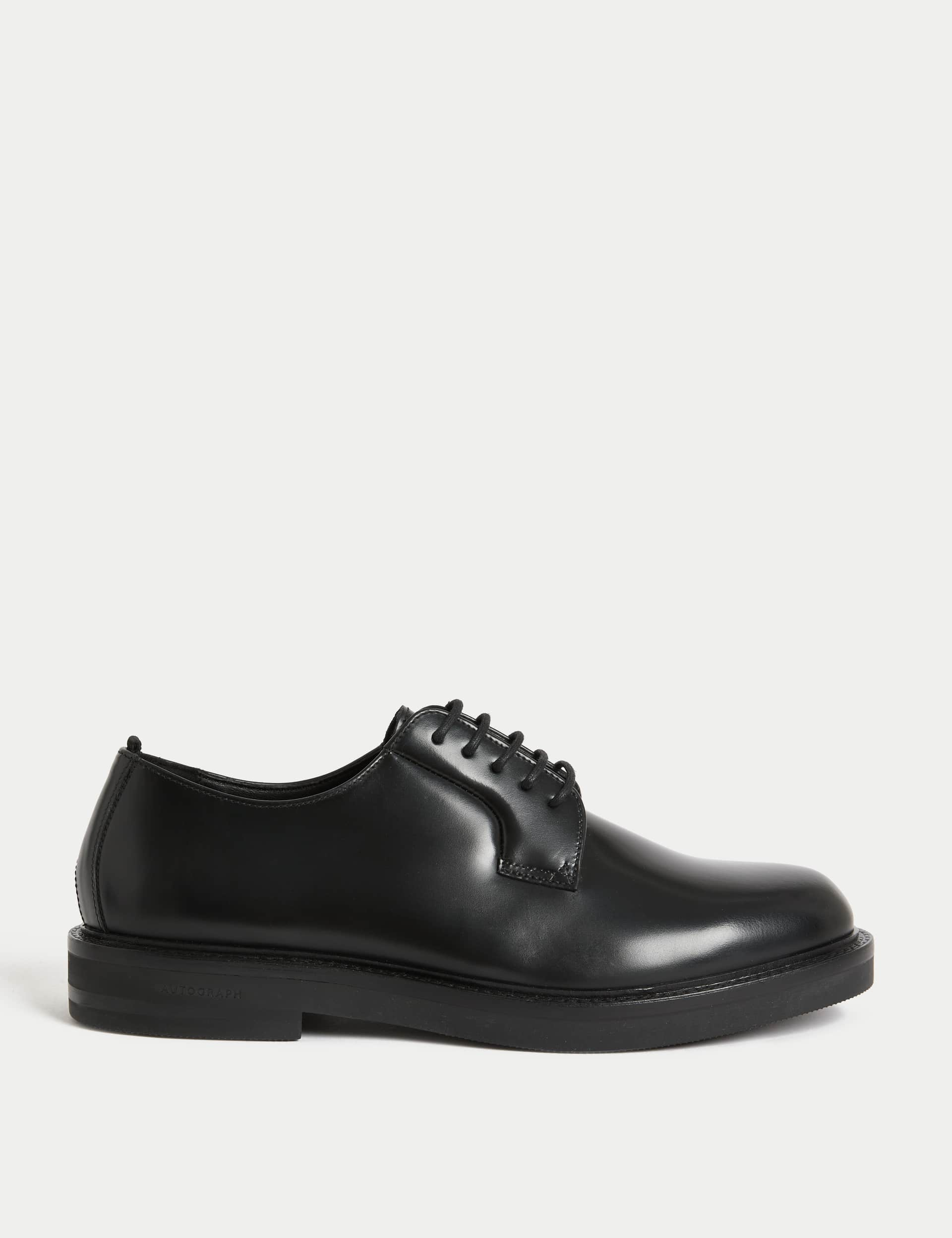 Autograph Men's Leather Derby Shoes - 10.5 - Black, Black