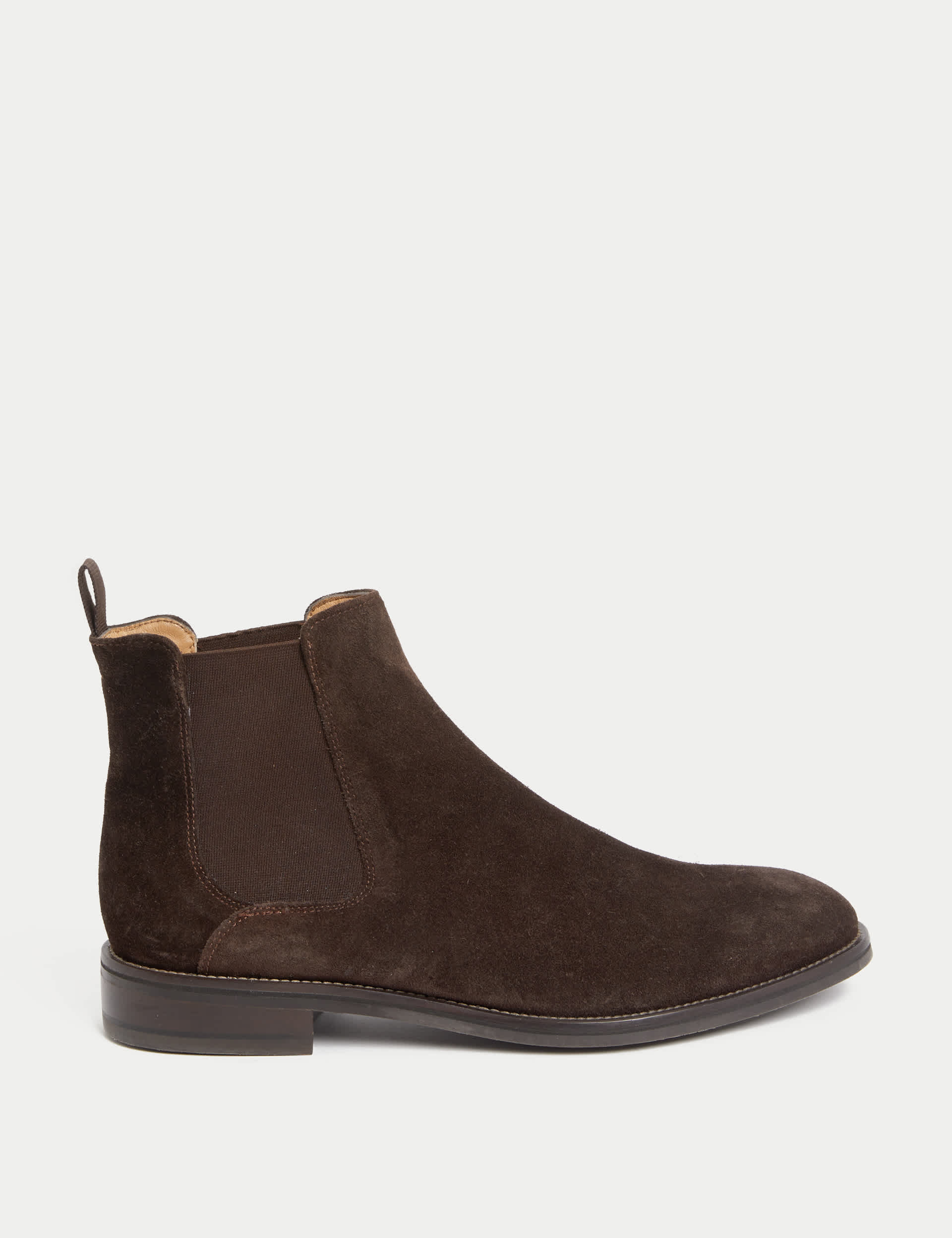 M&S Men's Suede Pull-On Chelsea Boots - 10 - Dark Brown, Dark Brown