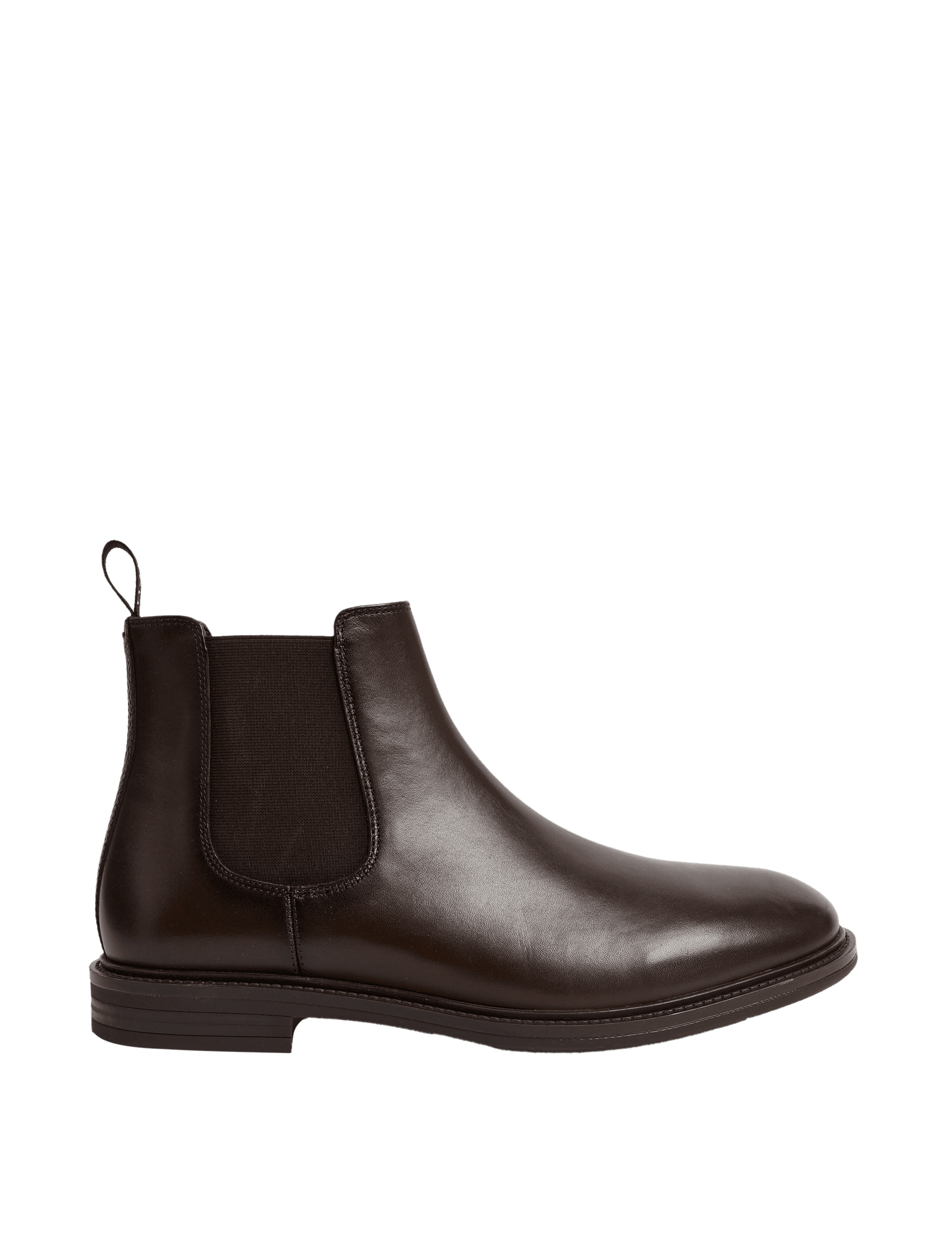 Autograph Men's Leather Pull-On Chelsea Boots - 10 - Dark Brown, Dark Brown,Black