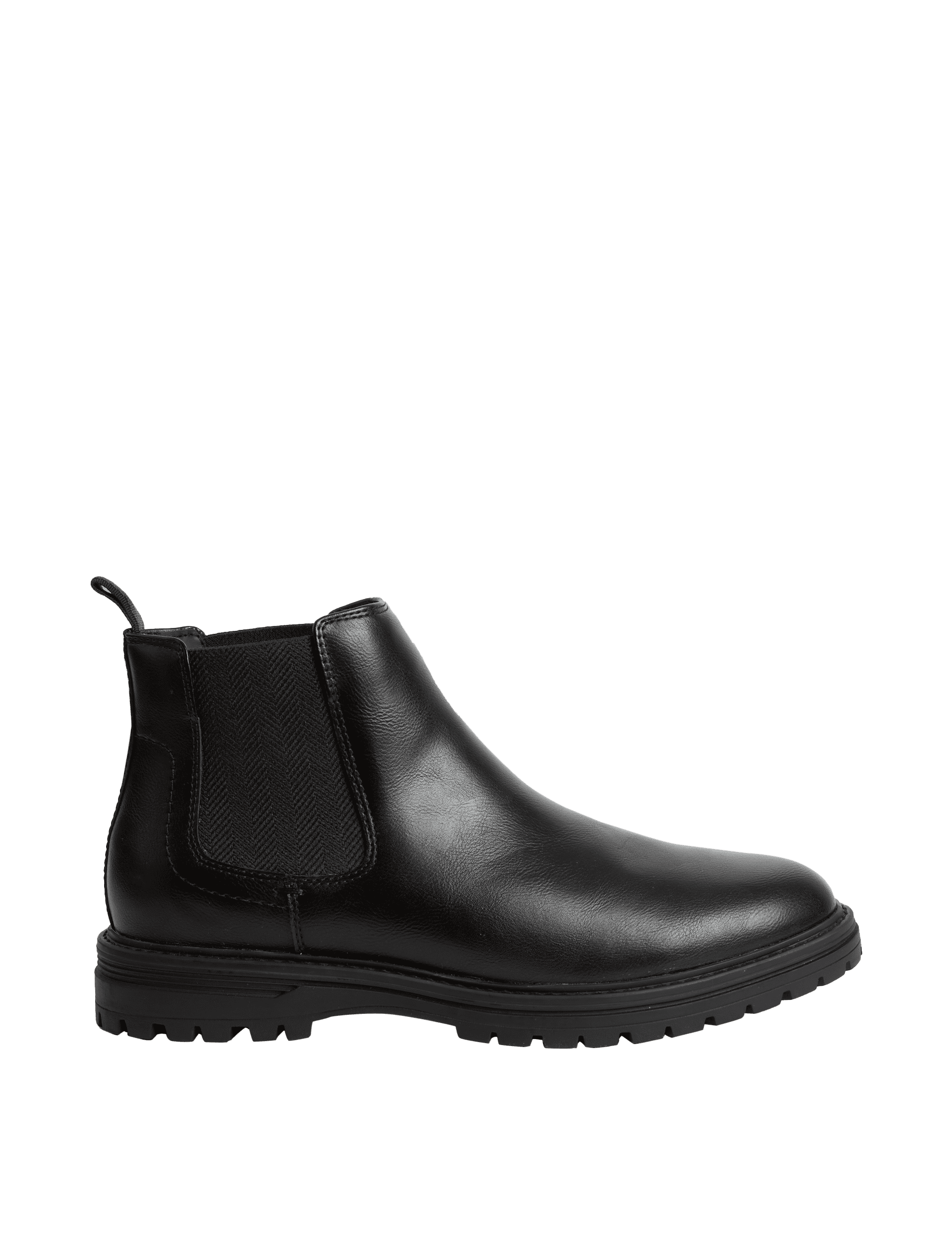 M&S Collection Men's Cleated Chelsea Boots - 10 - Black, Black