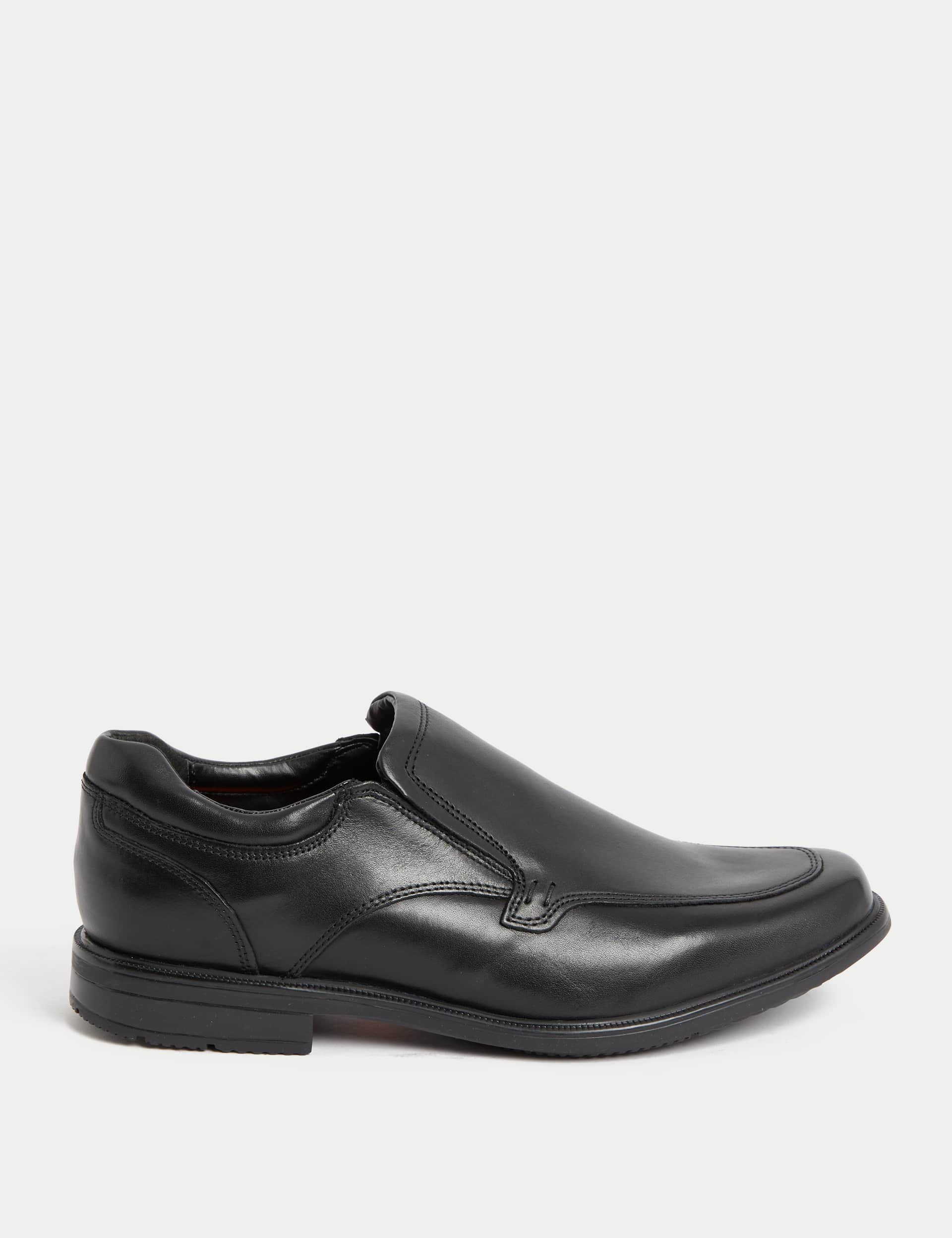 M&S Men's Wide Fit Airflex  Leather Shoes