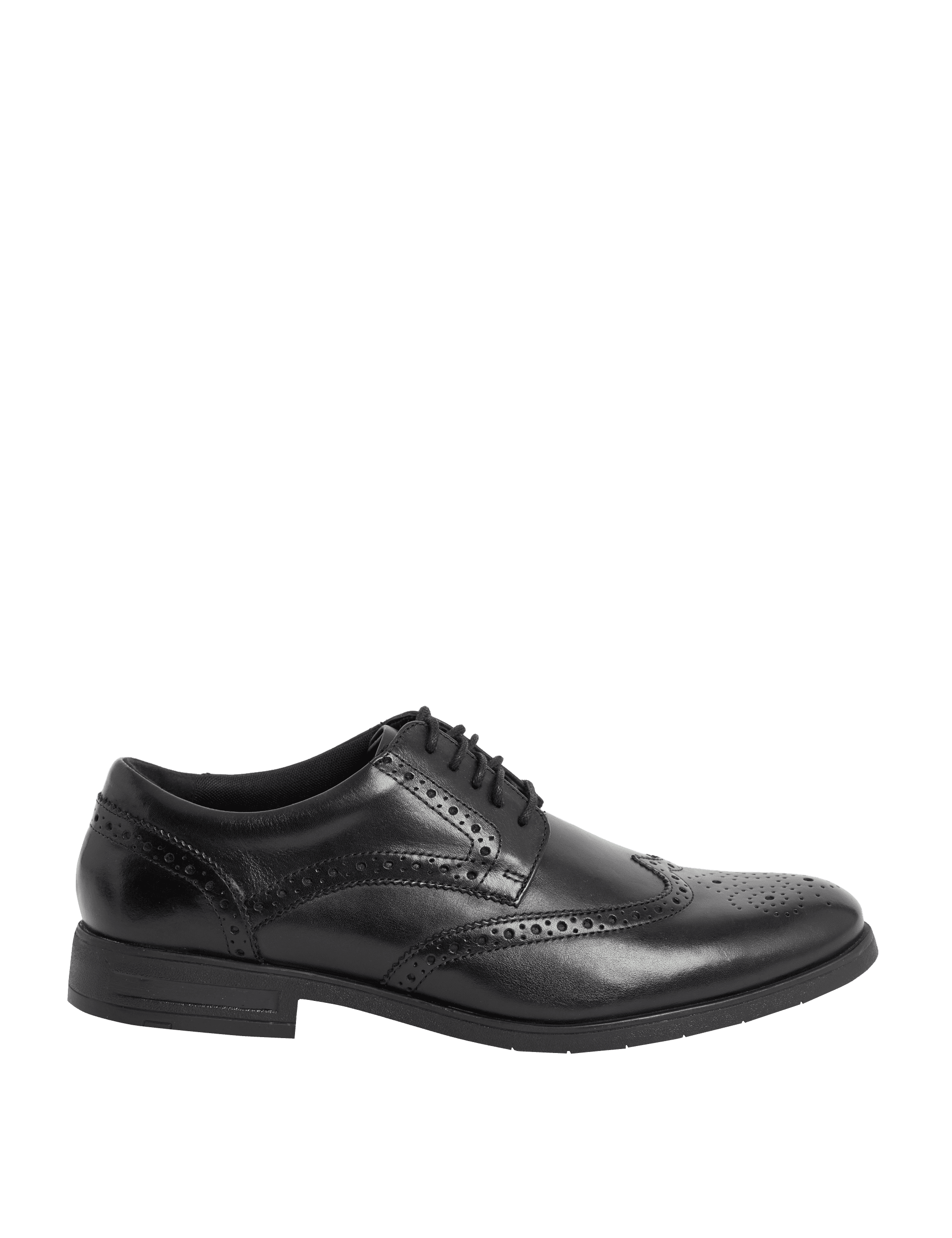 M&S Collection Men's Airflex Leather Brogues - 9 - Black, Black