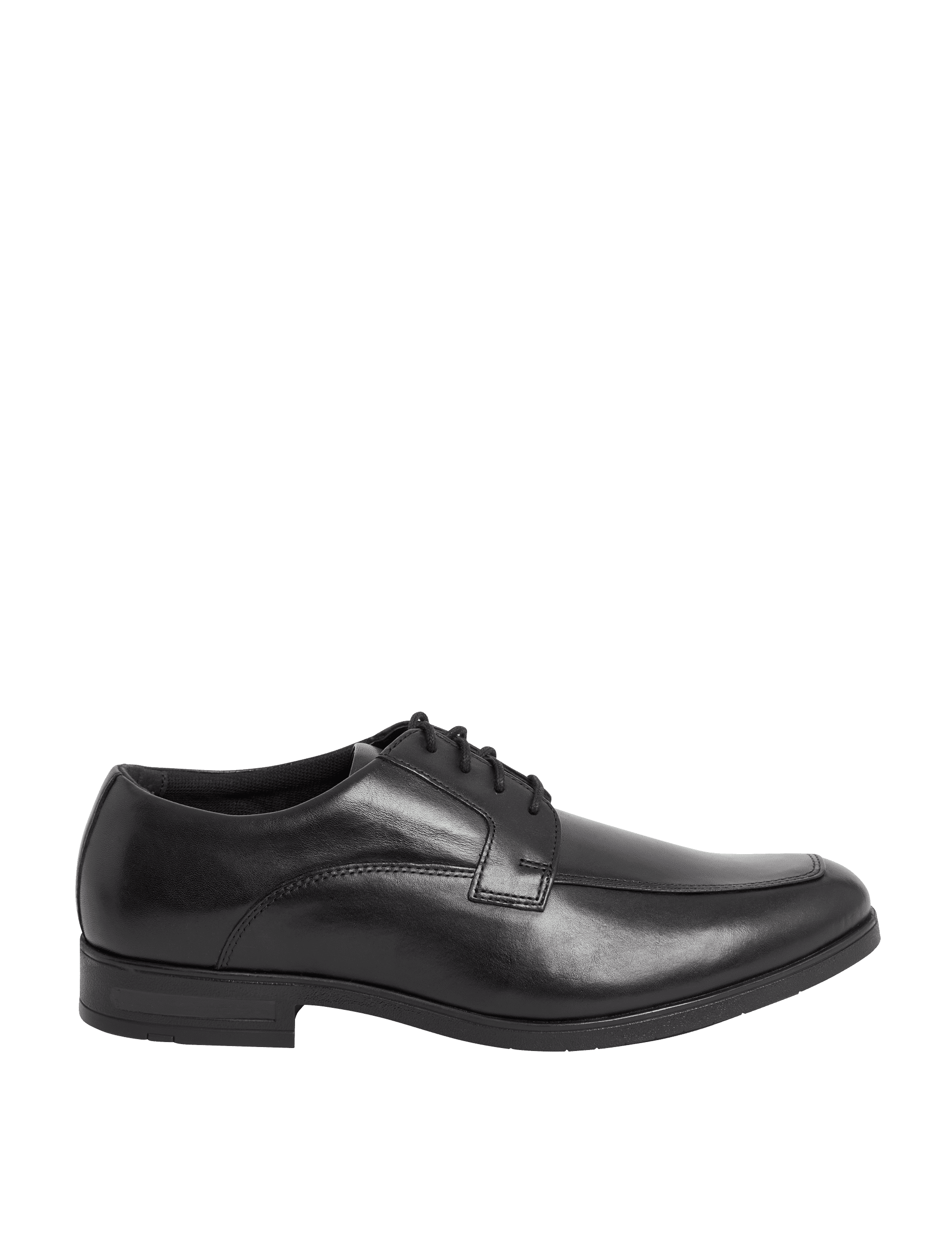 M&S Collection Men's Wide Fit Leather Derby Shoes - 9 - Black, Black