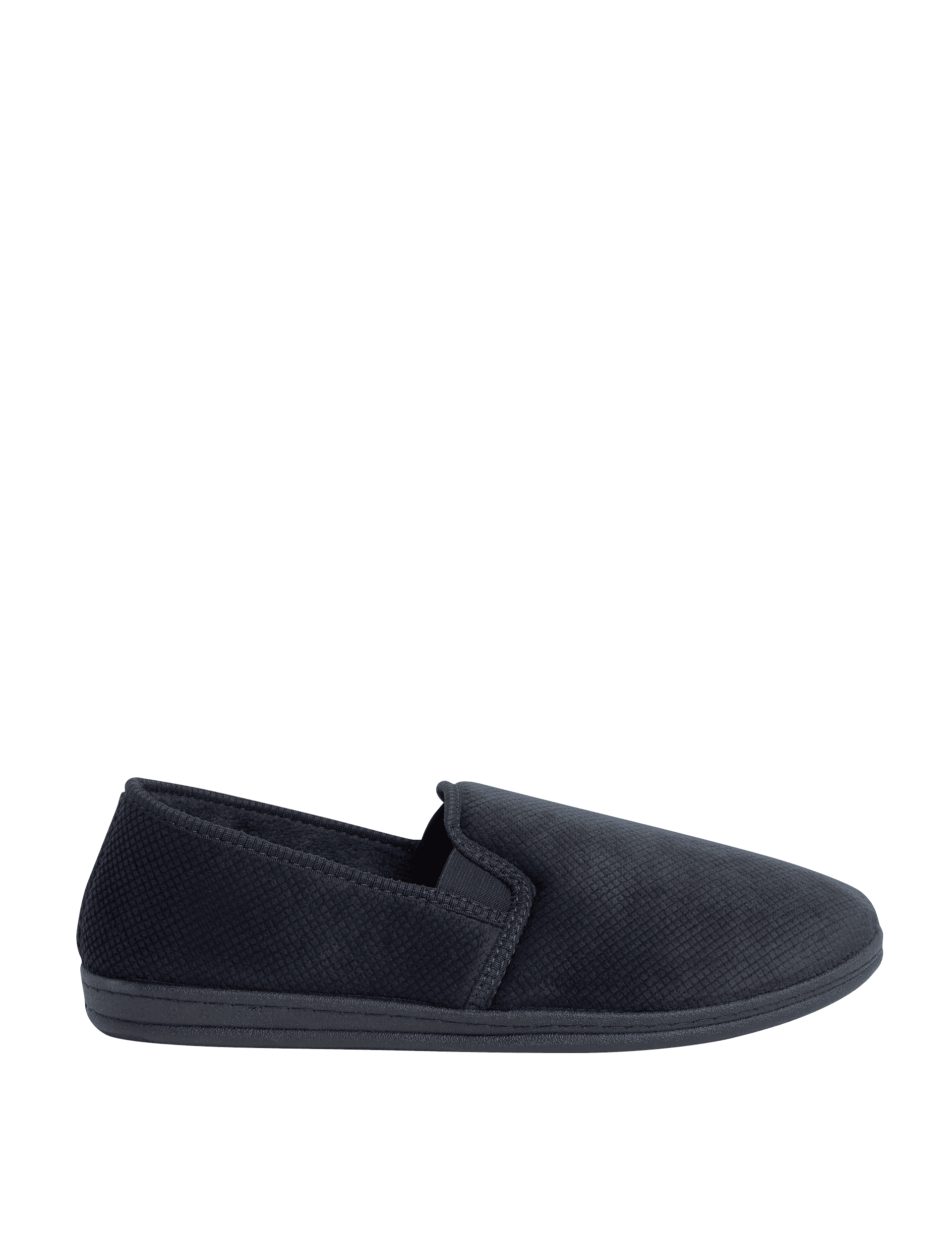 M&S Collection Men's Velour Slippers with Freshfeet - 9 - Navy, Navy