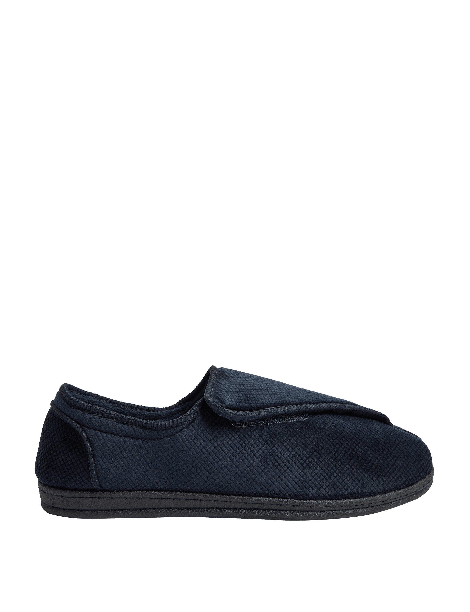 M&S Collection Men's Riptape Slippers with Freshfeet - 10 - Navy, Navy