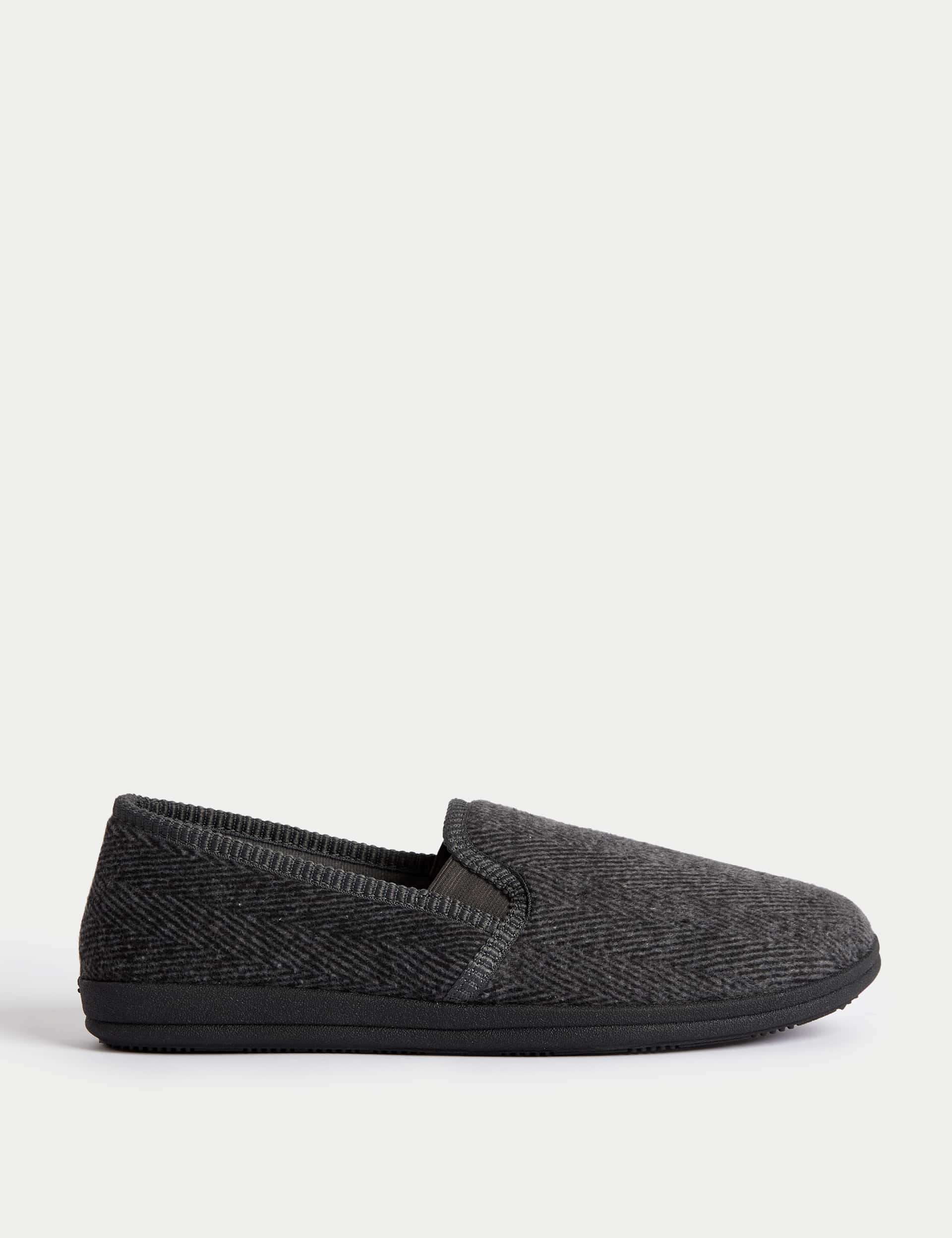 M&S Men's Herringbone Slippers with Freshfeet 