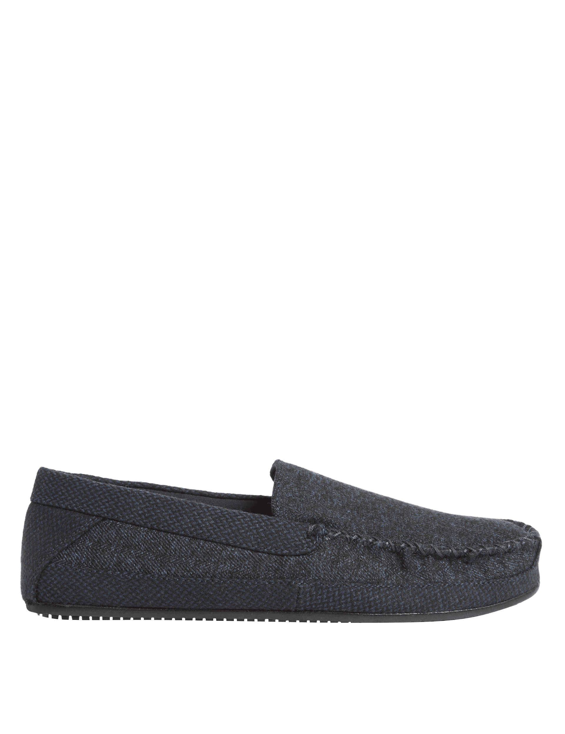 M&S Collection Men's Moccasin Slippers - 11 - Navy, Navy