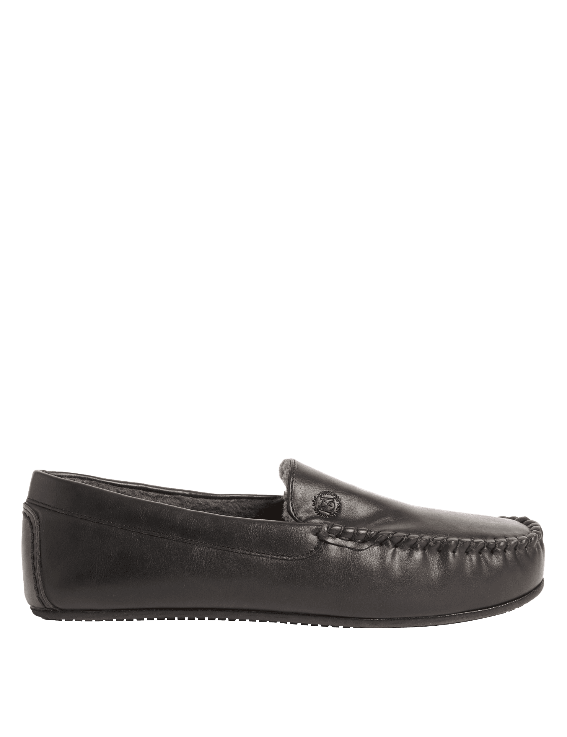 M&S Collection Men's Moccasin Slippers - 10 - Black, Black