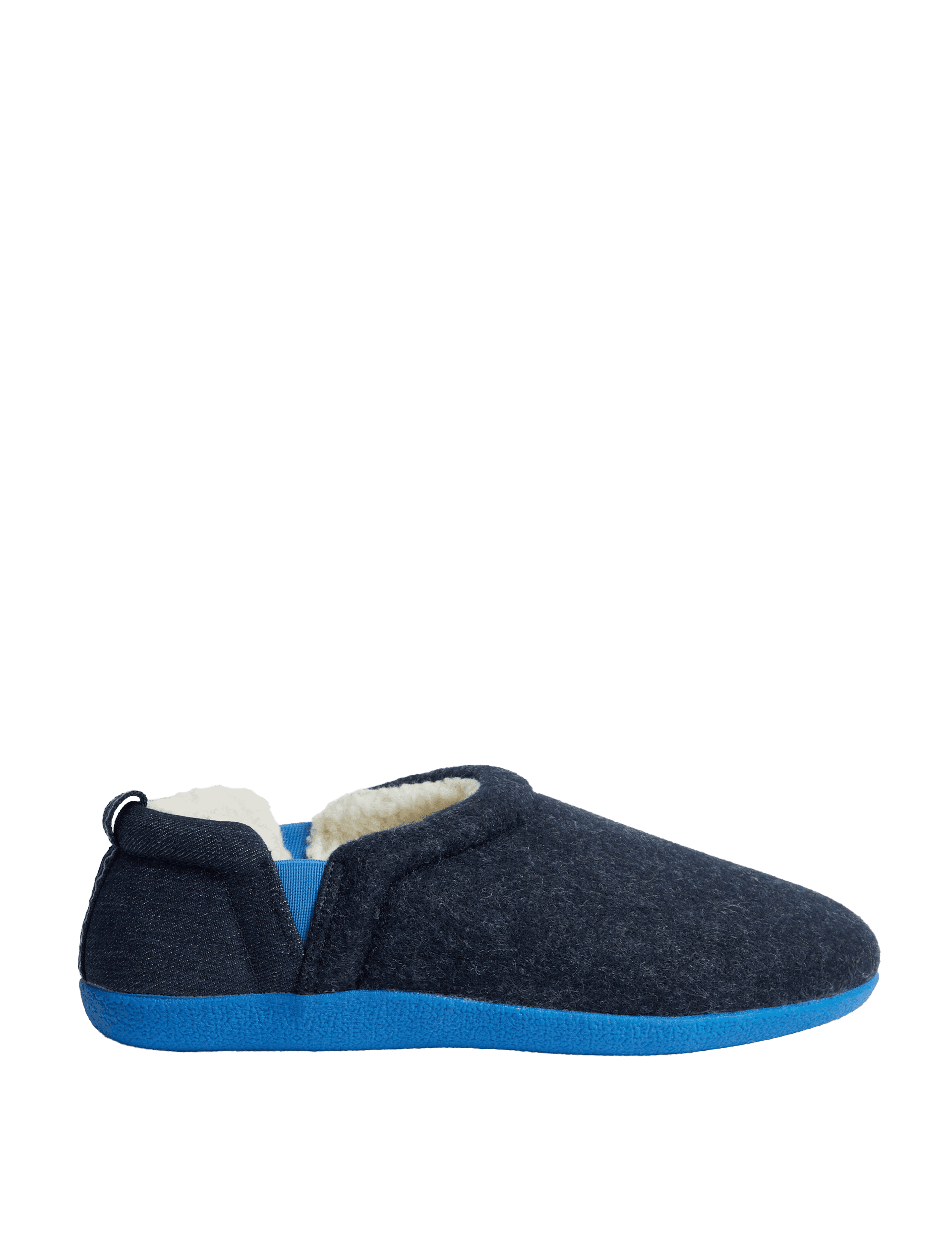 M&S Collection Men's Textured Slippers with Freshfeet - 7 - Navy, Navy,Charcoal