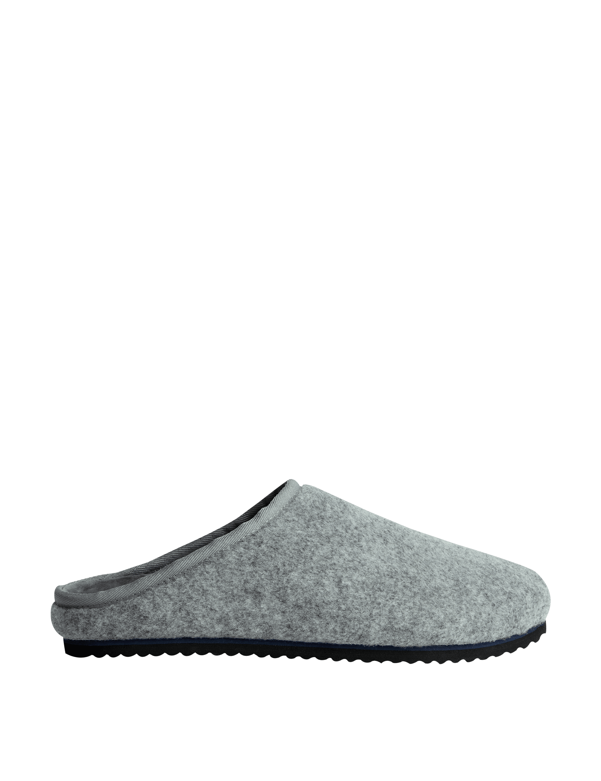 M&S Collection Men's Mule Slippers with Freshfeet - 9 - Grey, Grey,Blue