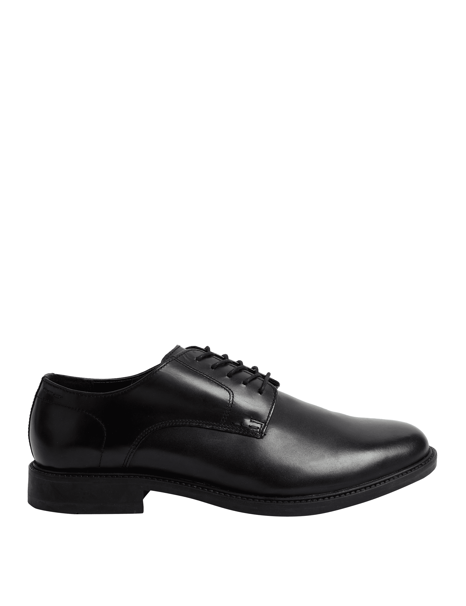 M&S Collection Men's Leather Derby Shoes - 9 - Black, Black