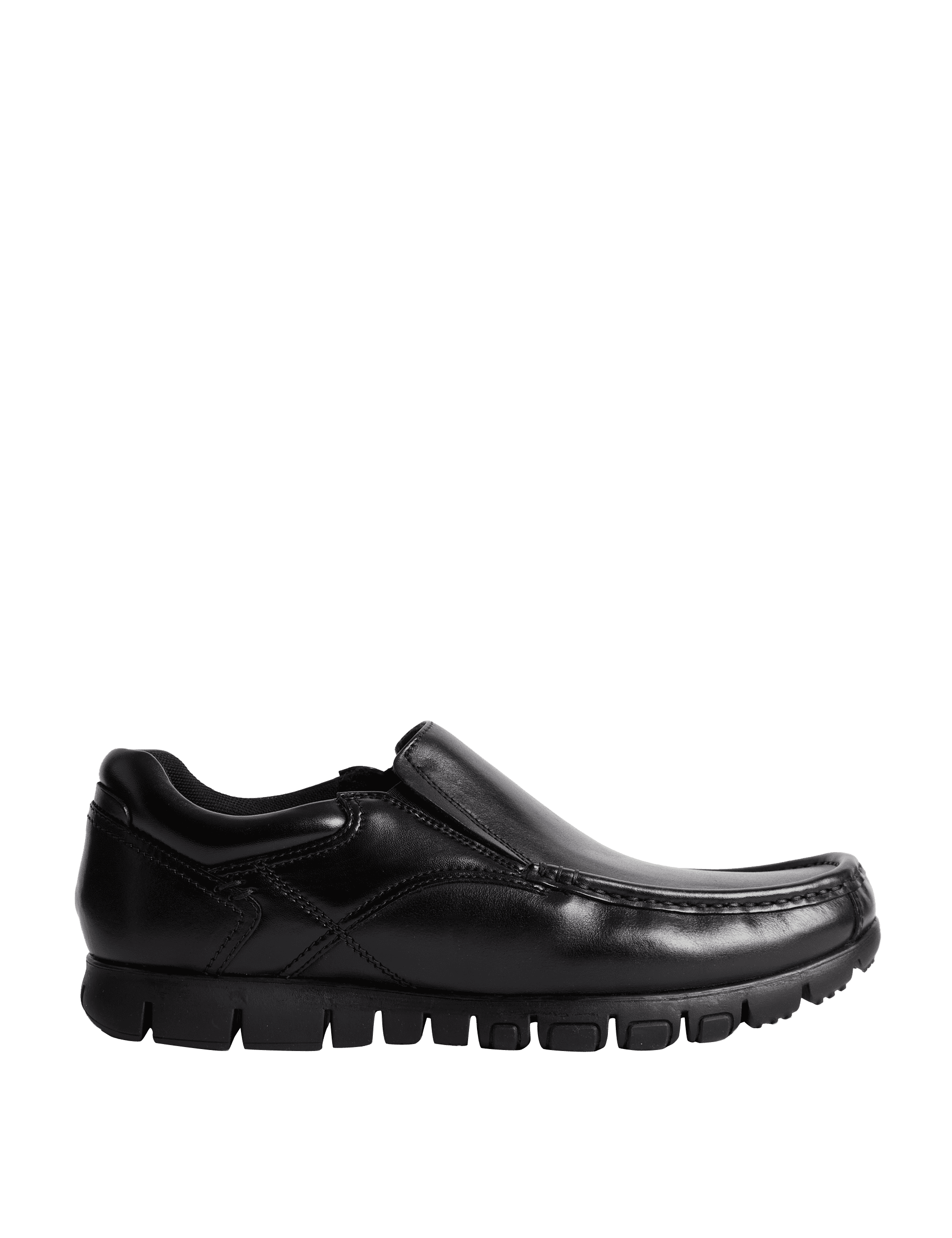 M&S Collection Men's Leather Slip On - 9 - Black, Black