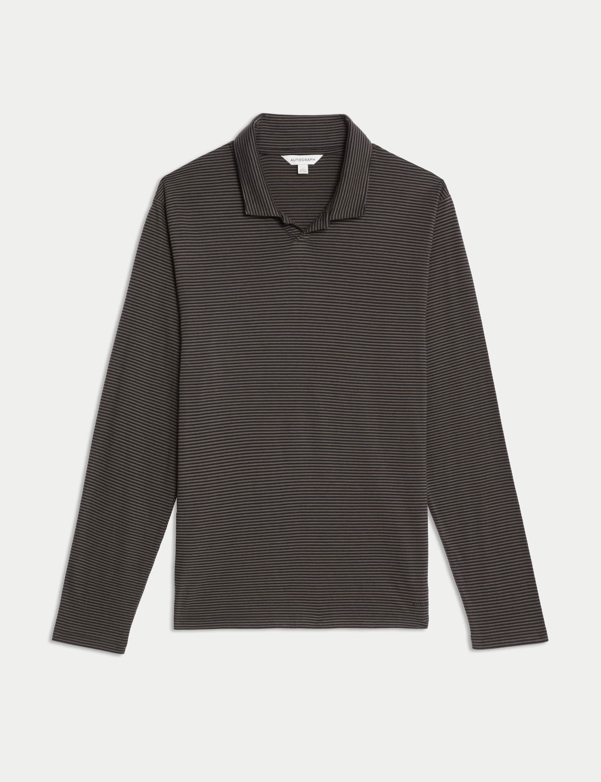 Autograph Men's Cotton Modal Blend Striped Loungewear Top