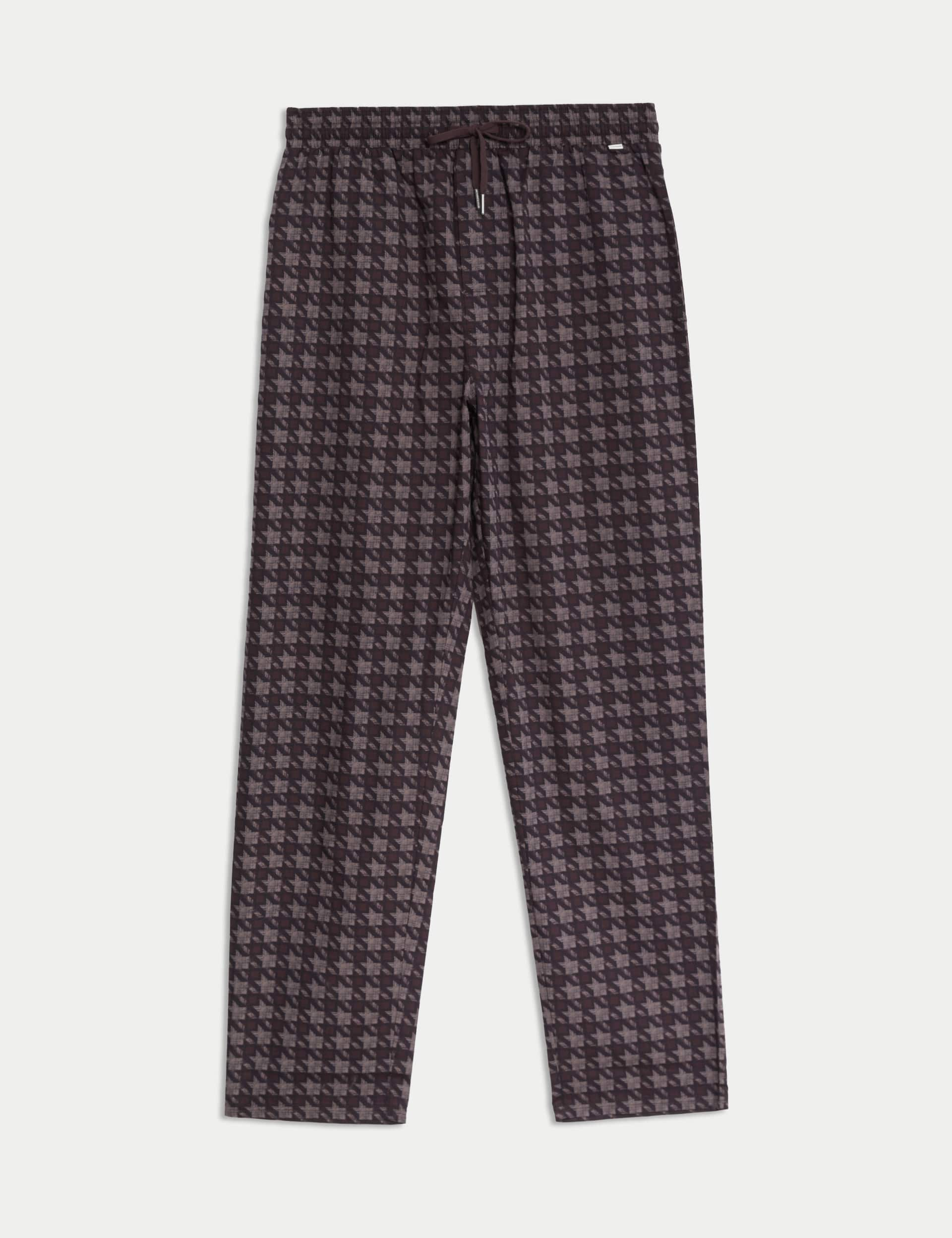 Autograph Men's Cotton Rich Geometric Print Pyjama Bottoms - Raisin, Raisin