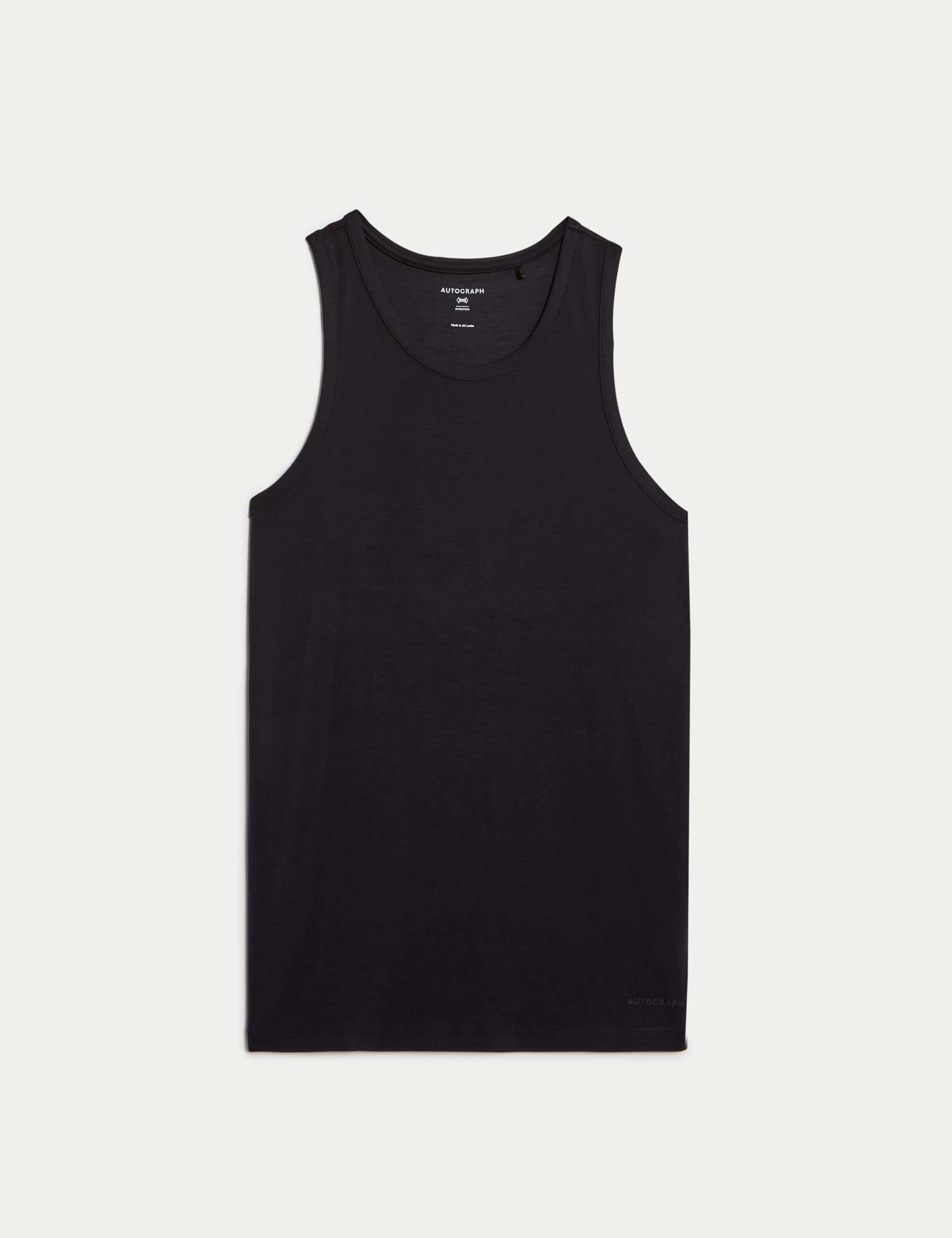 Autograph Men's Supima Cotton Modal Sleeveless Vest - Black, Black,White