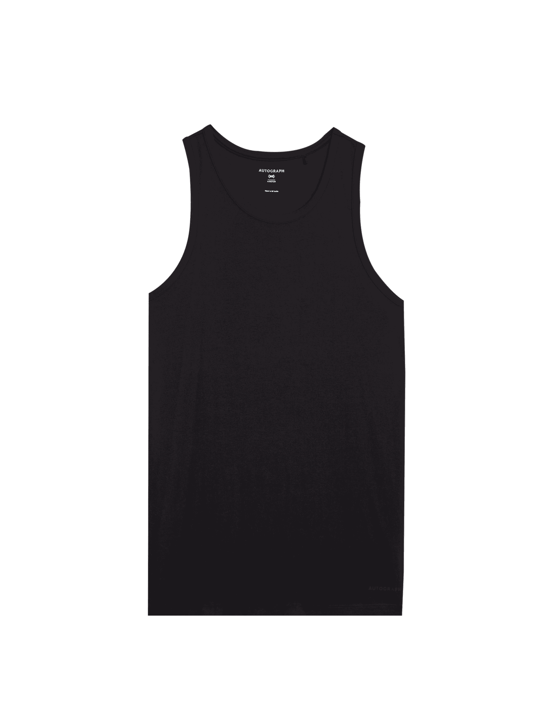 Autograph Men's Supima Cotton Modal Sleeveless Vest - Black, Black,White