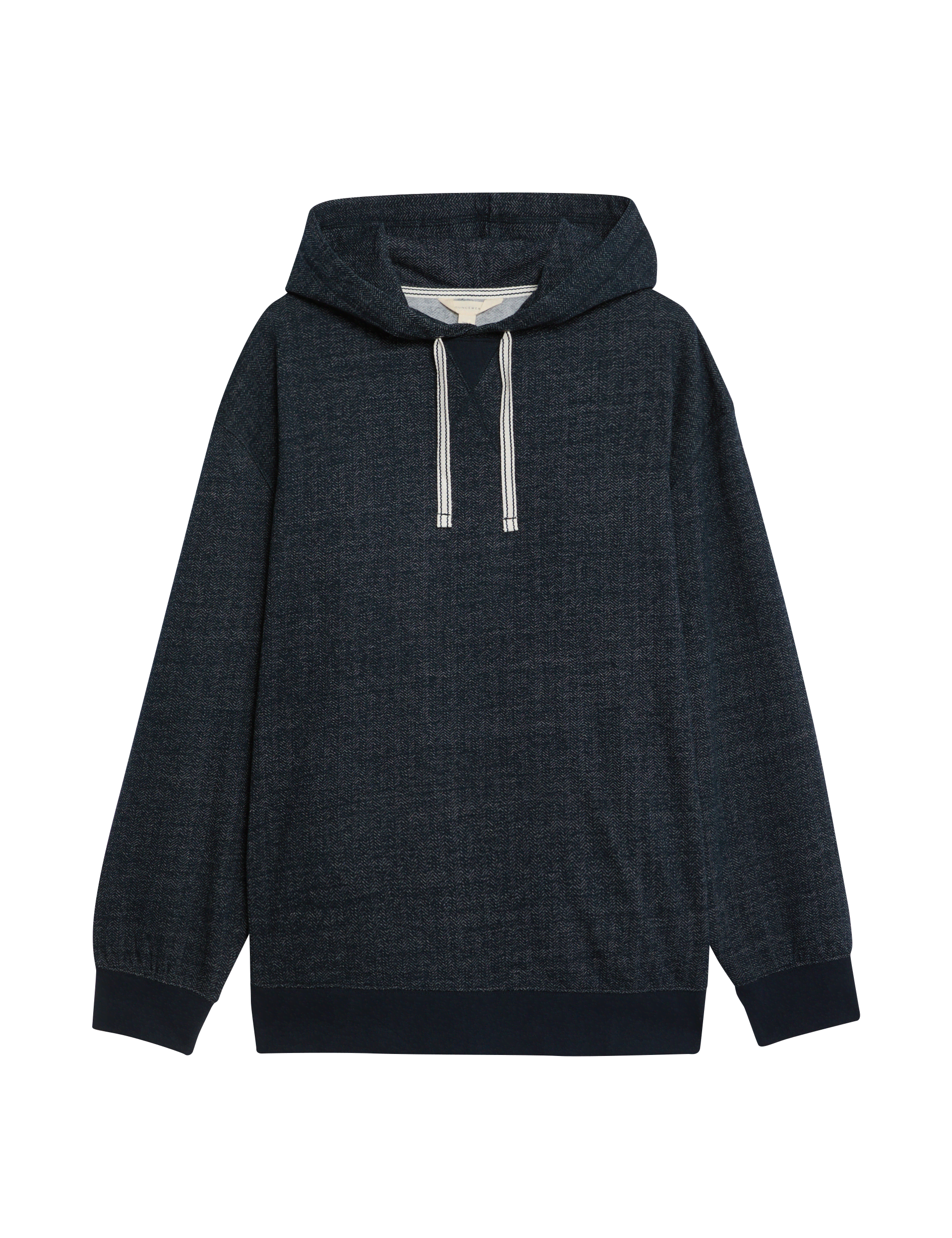 M&S Collection Men's Pure Cotton Textured Hoodie - M - Navy Mix, Navy Mix