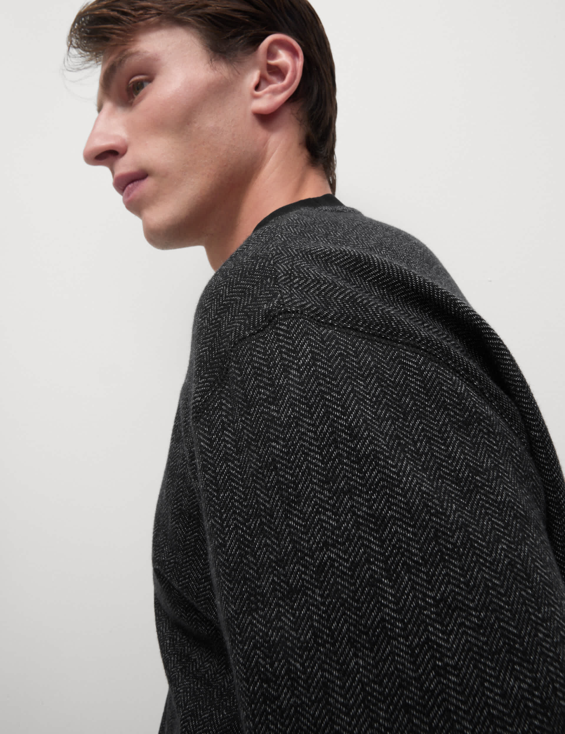 M&S Men's Pure Cotton Textured Loungewear Sweatshirt