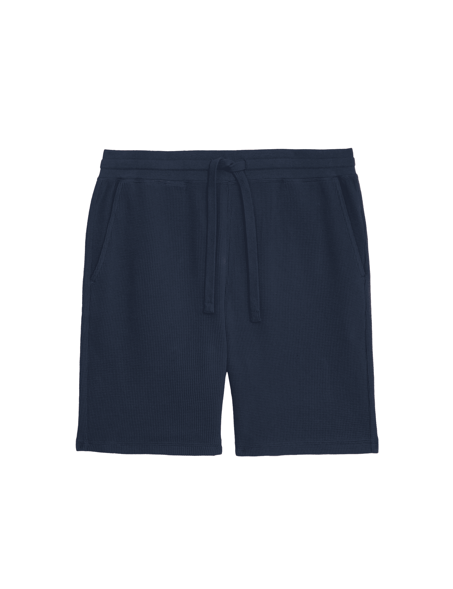 M&S Collection Men's Pure Cotton Waffle Loungewear Shorts - M - Navy, Navy