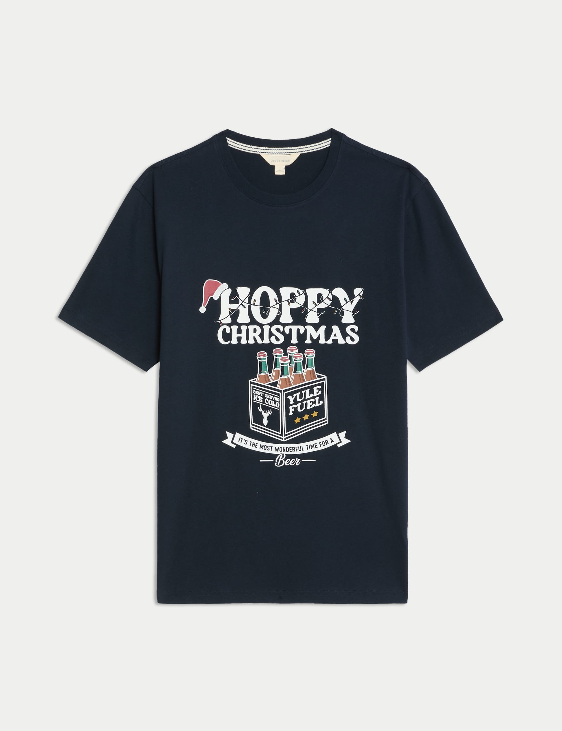M&S Men's Pure Cotton Beer Graphic Pyjama Top
