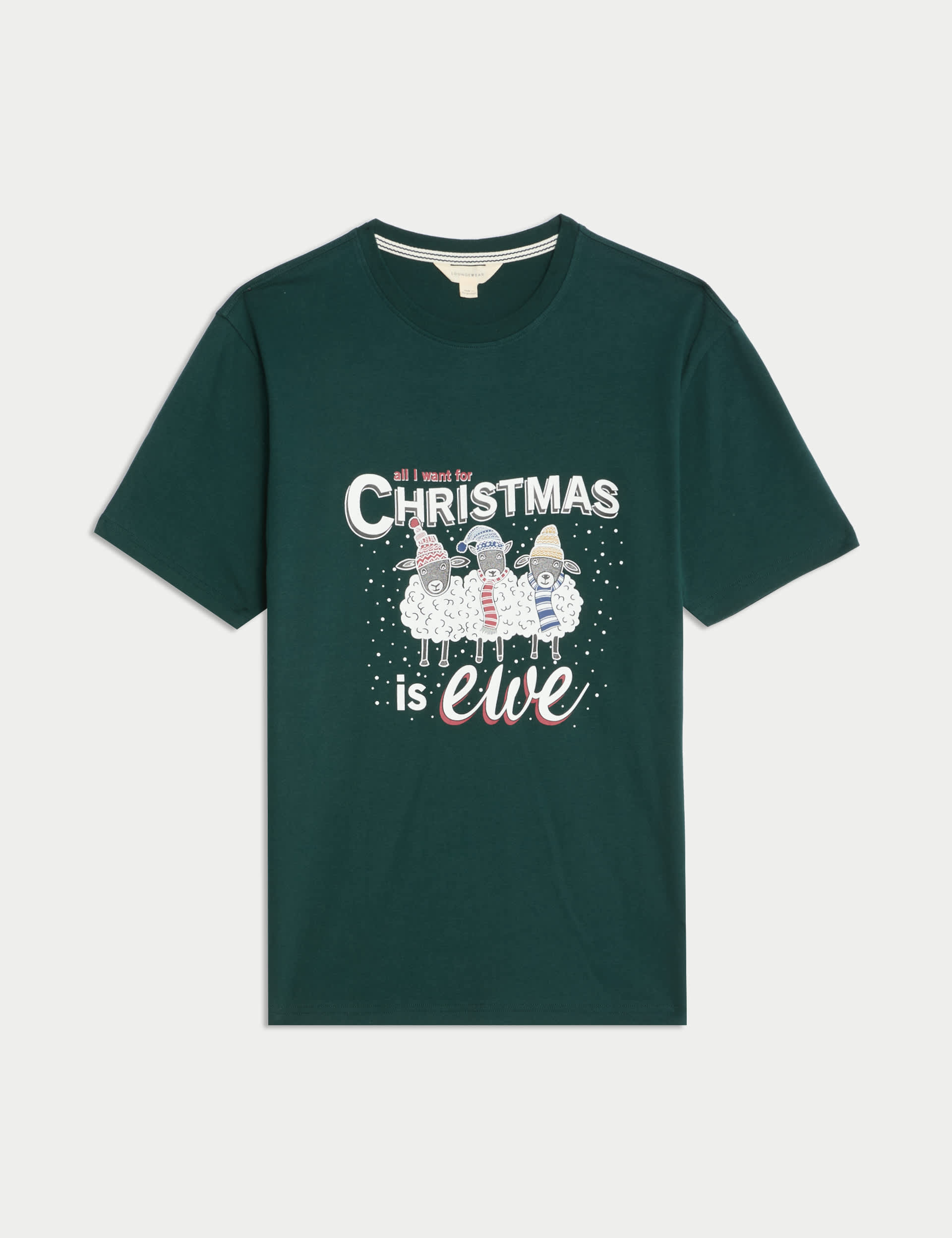 M&S Men's Pure Cotton Sheep Graphic Pyjama Top