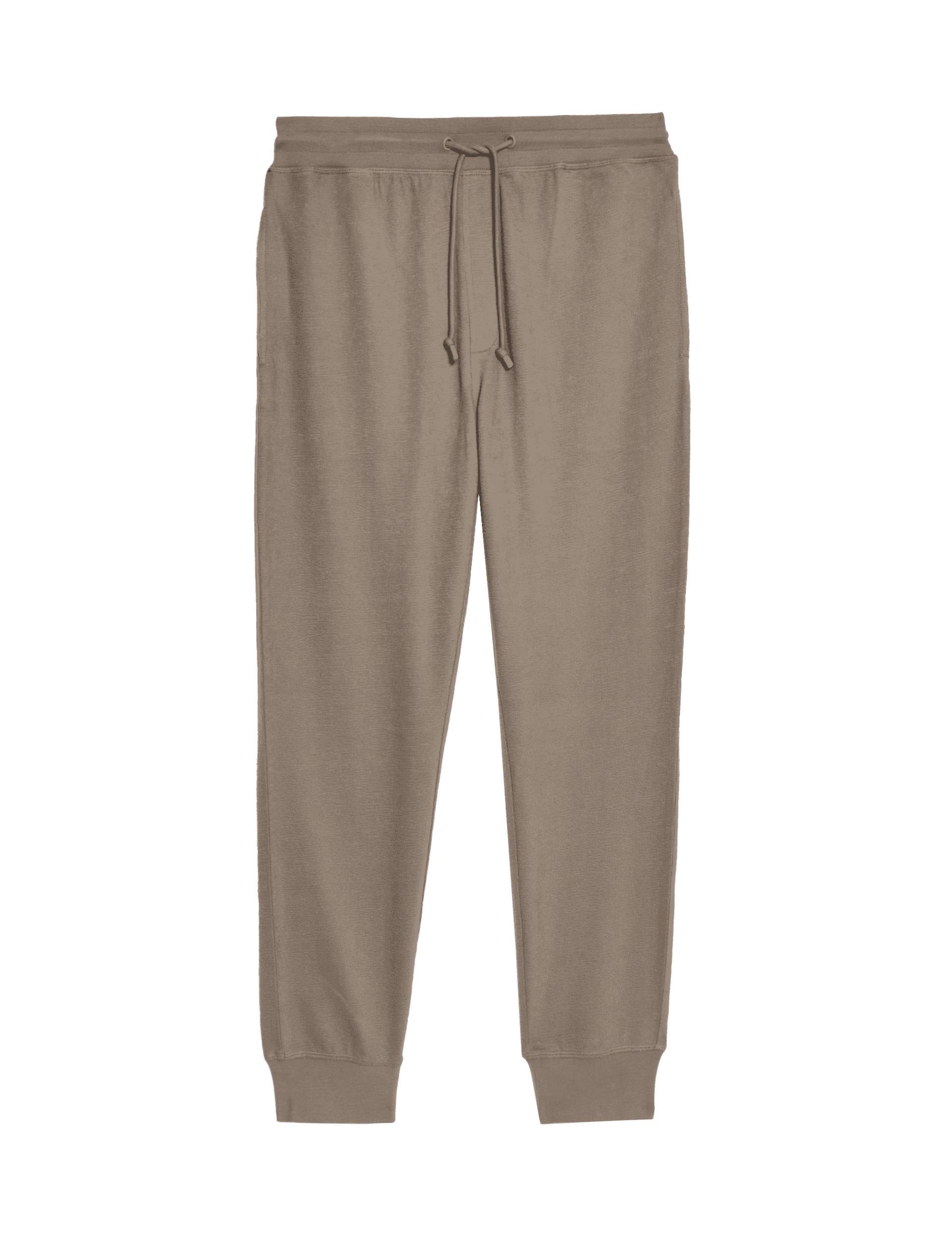 M&S Collection Men's Pure Cotton Textured Joggers - L - Neutral, Neutral