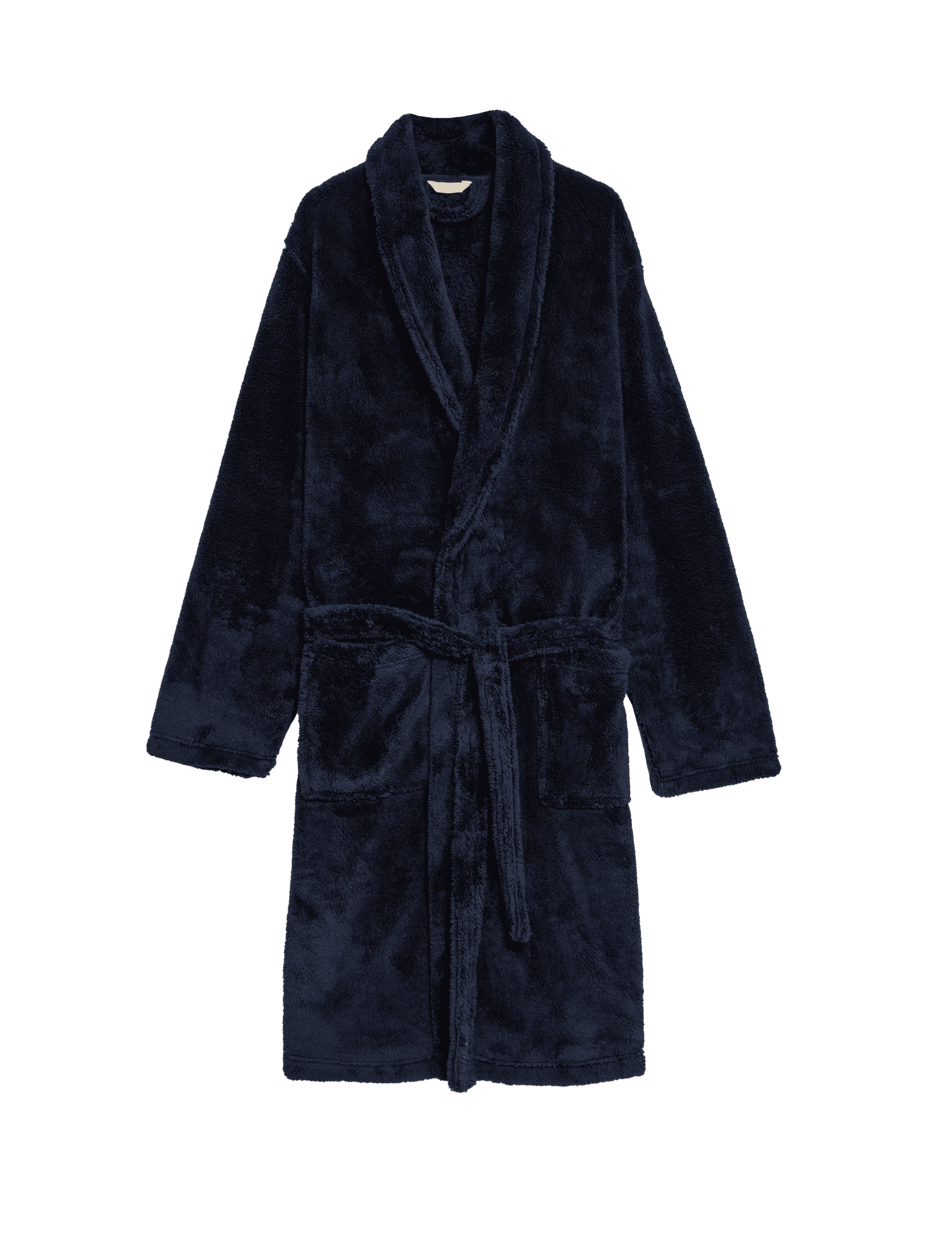 M&S Collection Men's Fleece Supersoft Dressing Gown - XL - Midnight Navy, Grey Marl,Midnight Navy,Bo