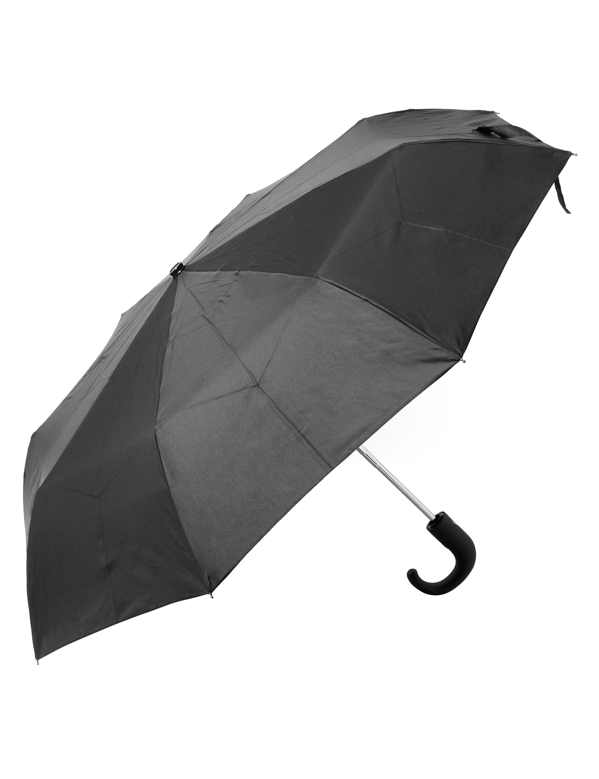 M&S Collection Men's Crook Handle Umbrella with Windtech - one size - Black, Black