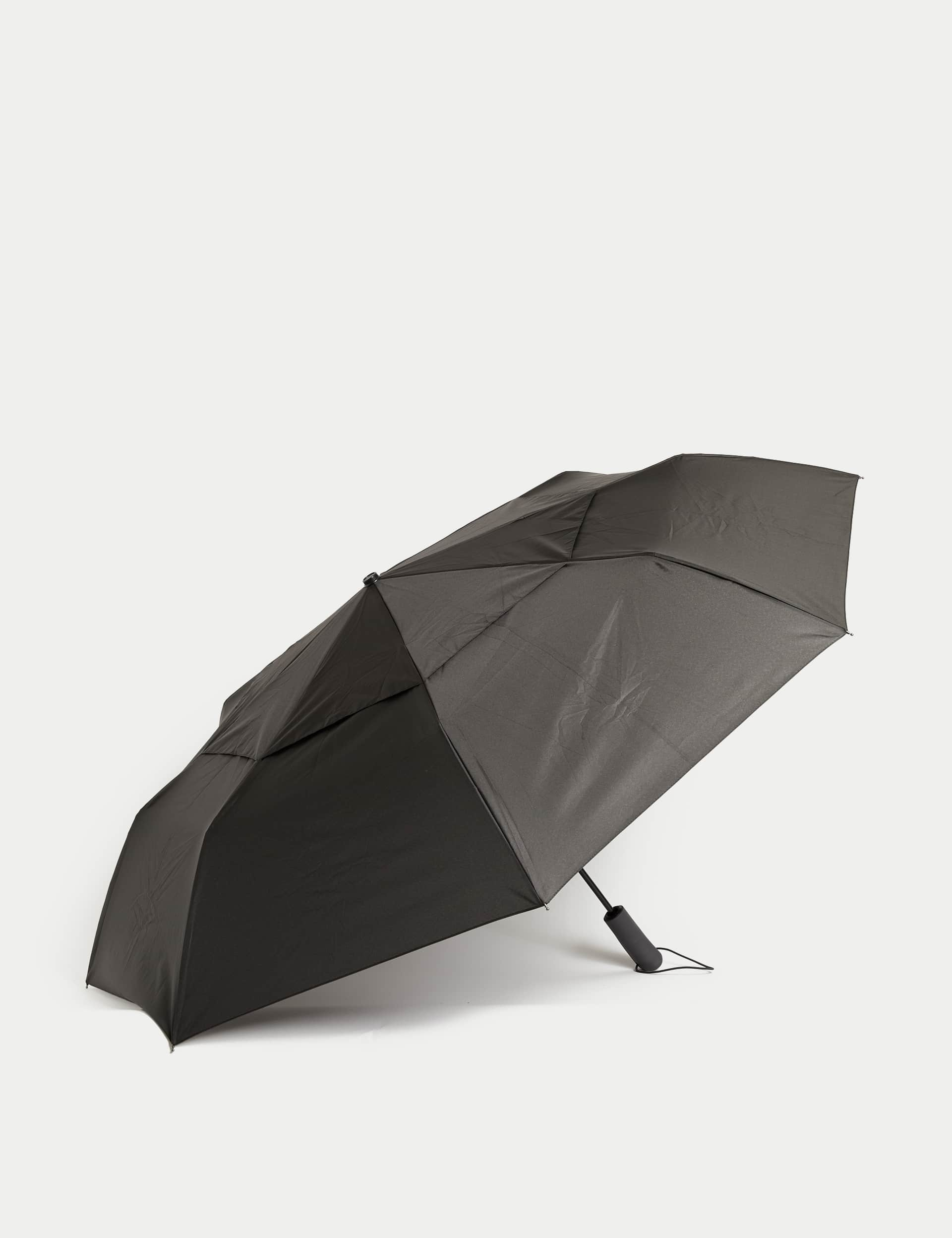 M&S Men's Umbrella with Windtech - Black, Black