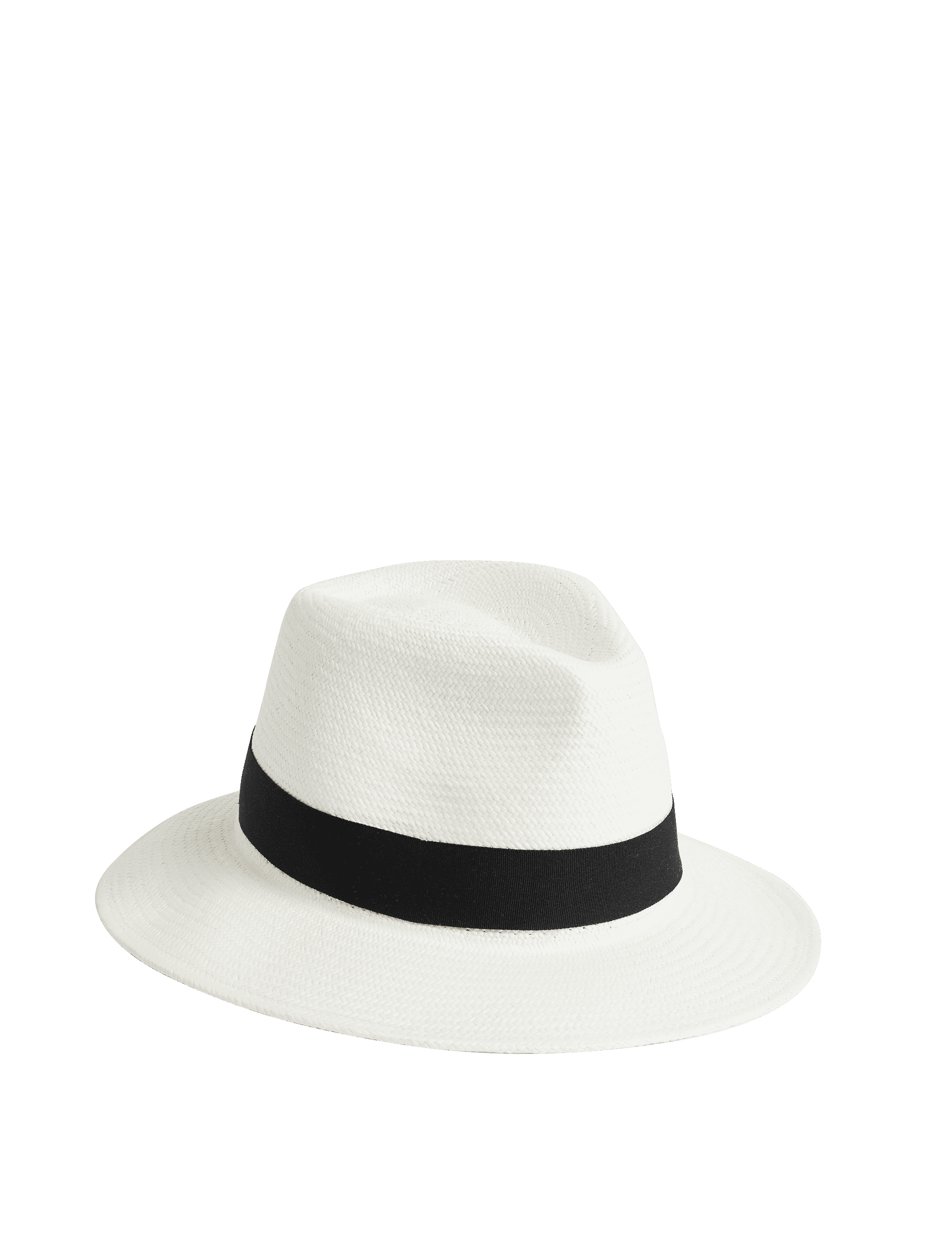 M&S Collection Men's Handwoven Panama Hat - L-XL - White Mix, White Mix