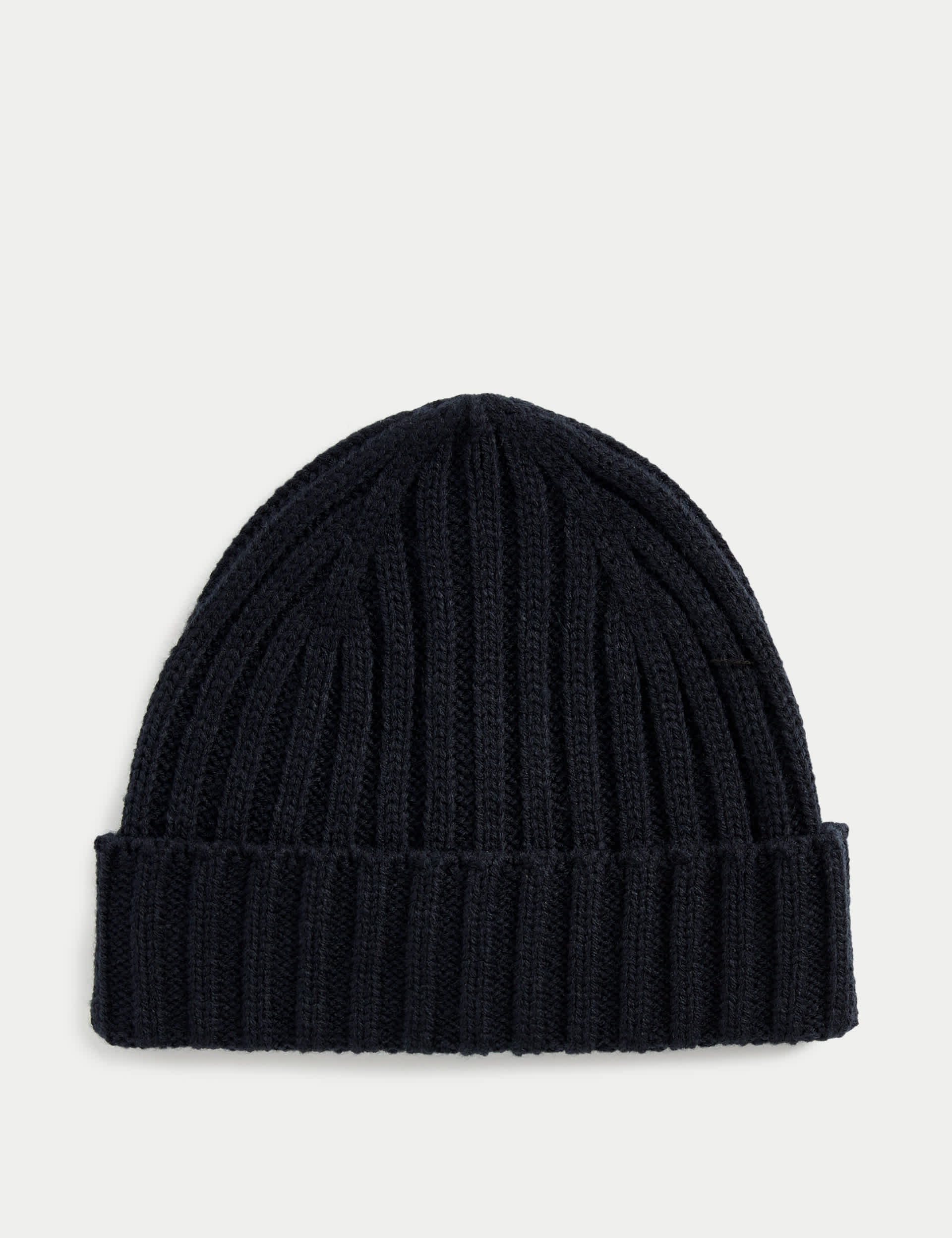 M&S Men's Ribbed Knitted Beanie Hat - Navy, Black,Navy,Light Grey,Charcoal Mix,Orange,Yellow,Soft Br